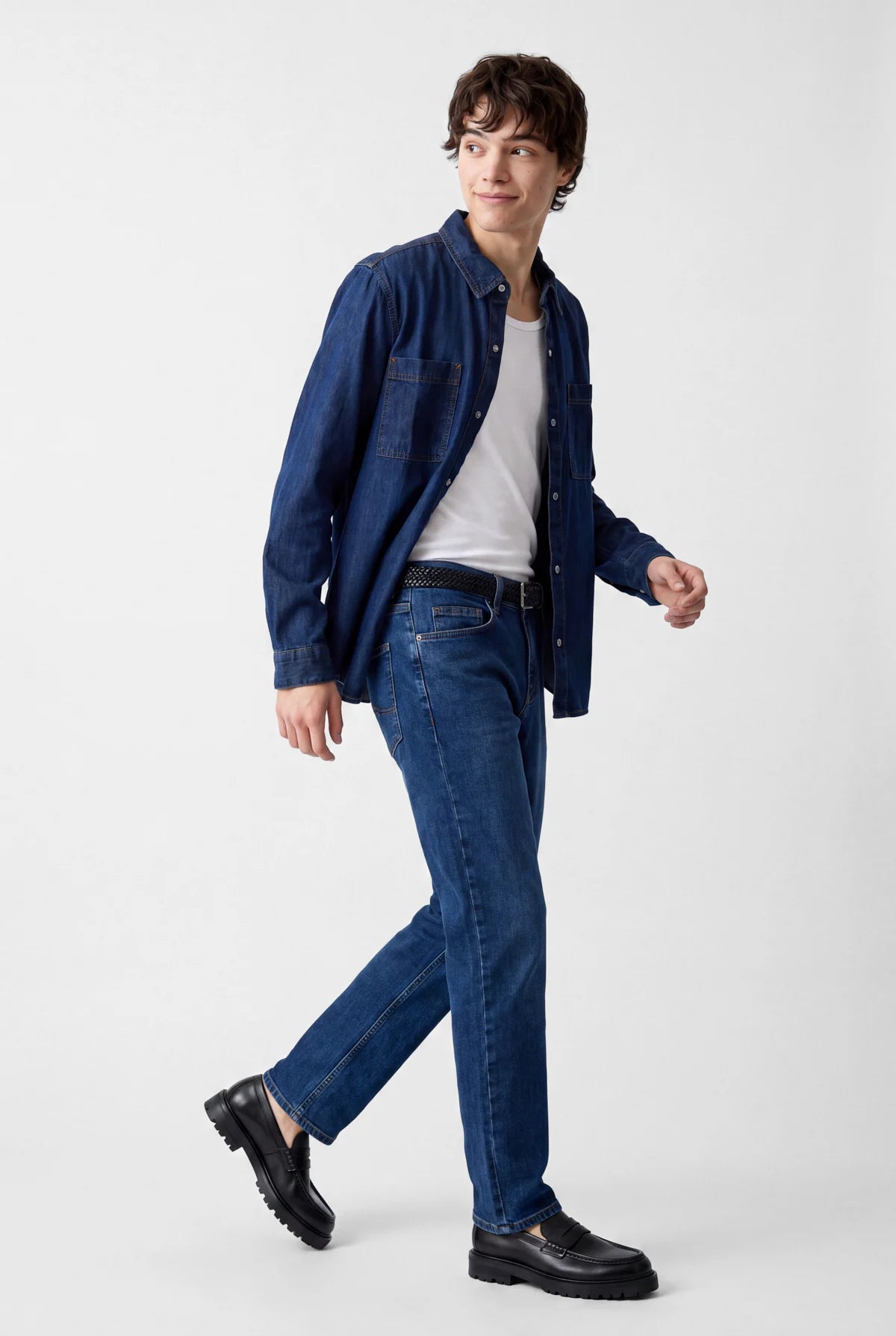 Men's Denim Shirt with Pockets