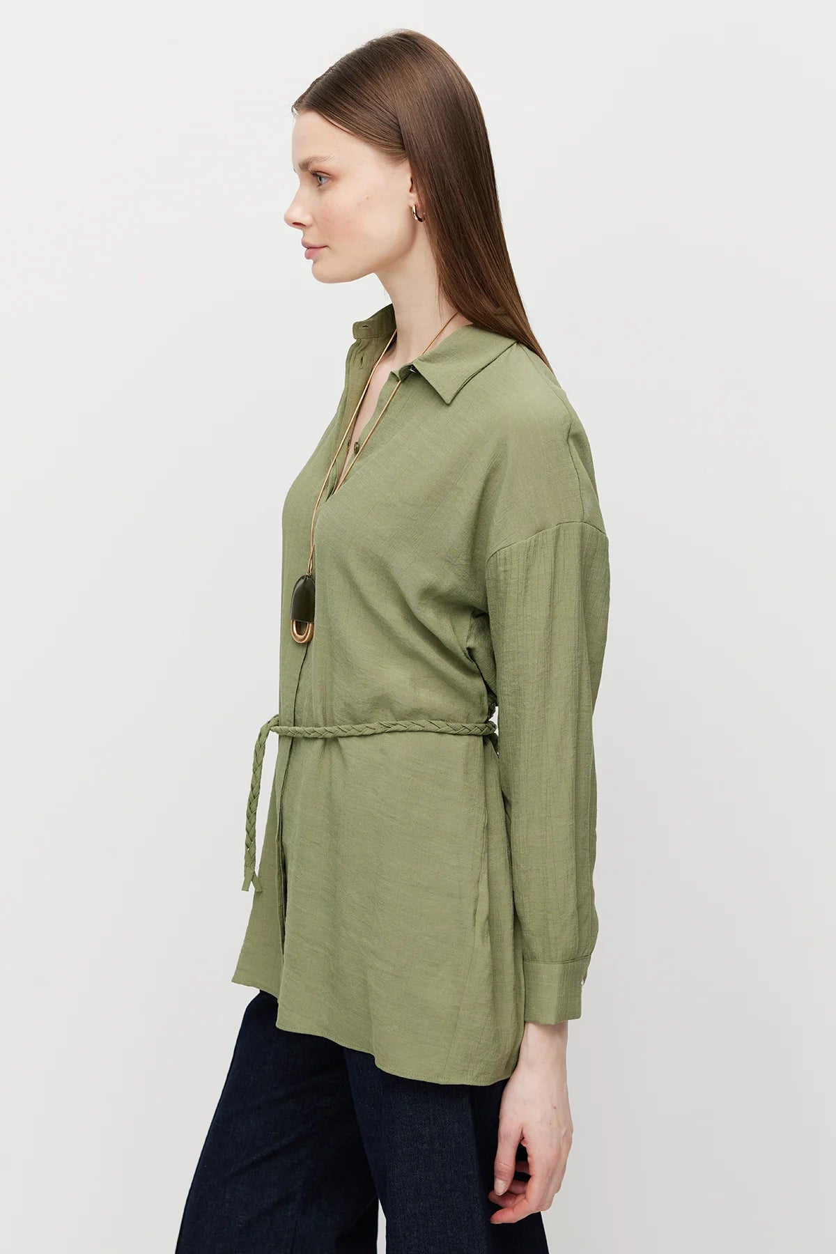 Women's Belted Shirt Tunic