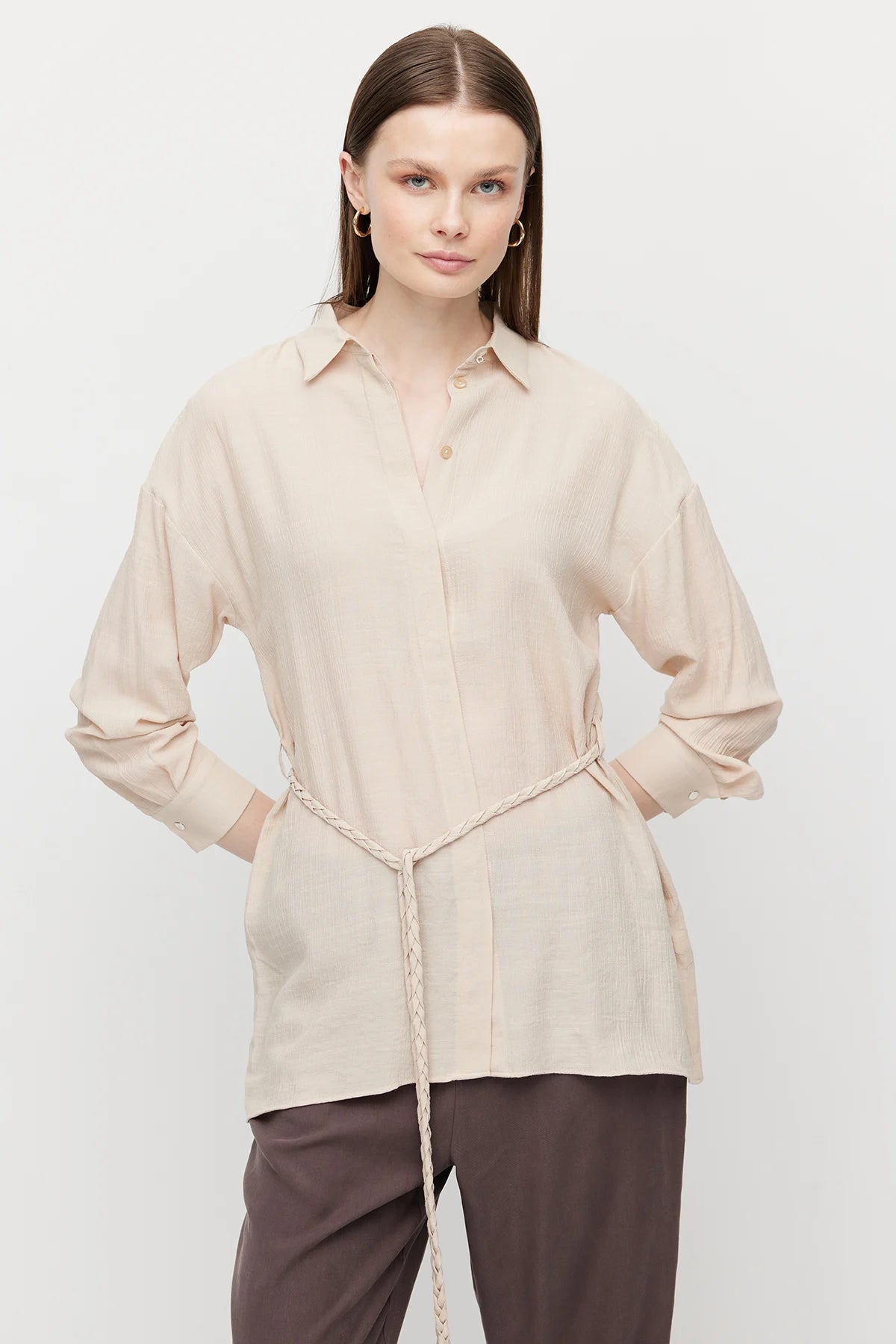 Women's Belted Shirt Tunic