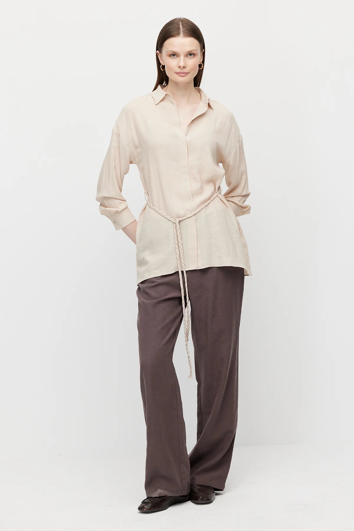 Women's Belted Shirt Tunic