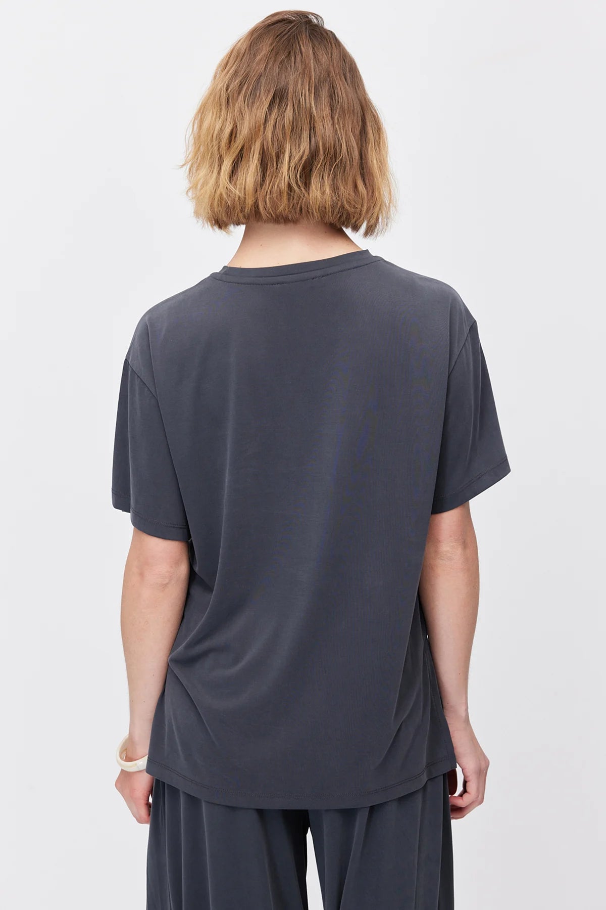 Women's Soft Textured T-shirt with Side Slit Detail