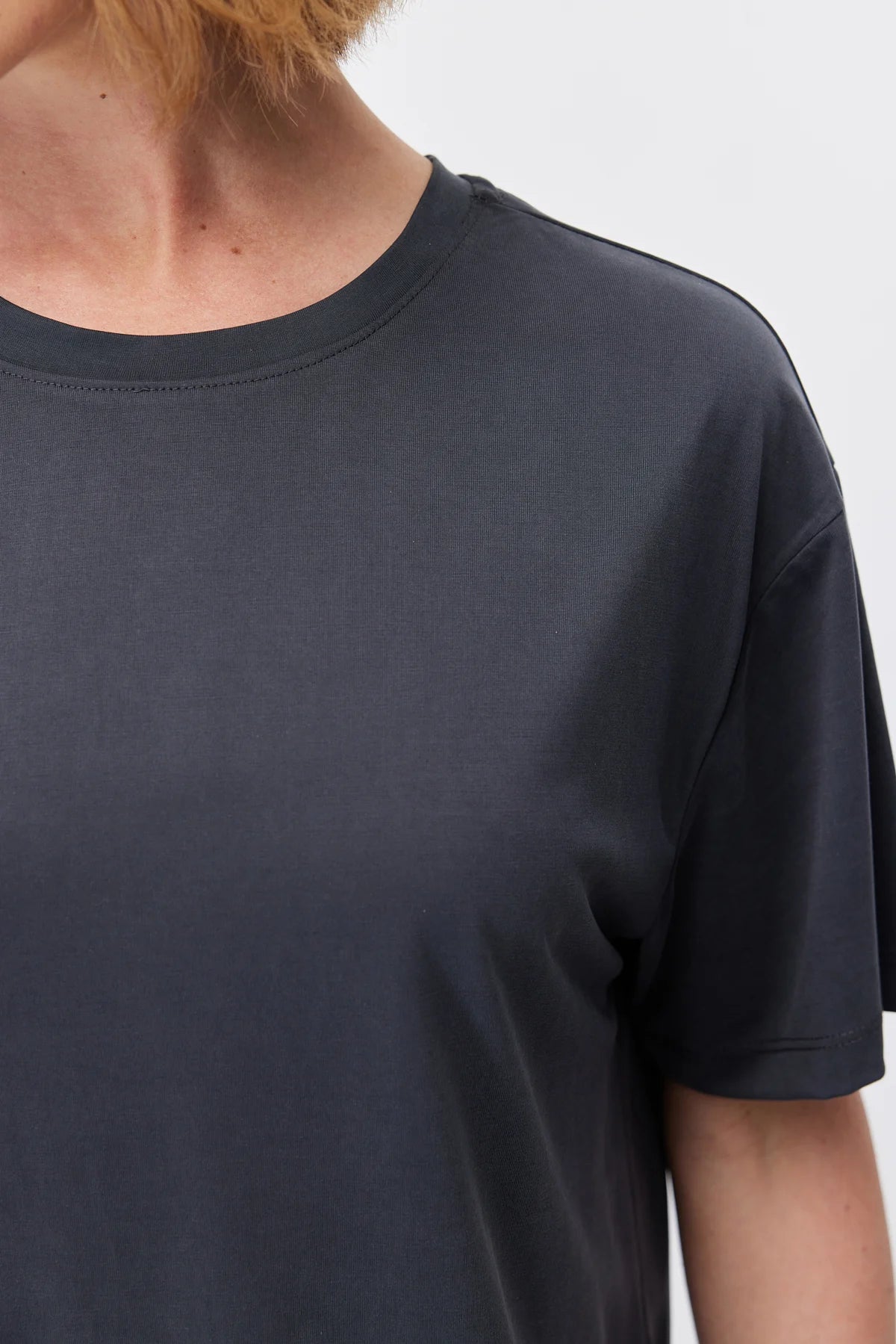 Women's Soft Textured T-shirt with Side Slit Detail