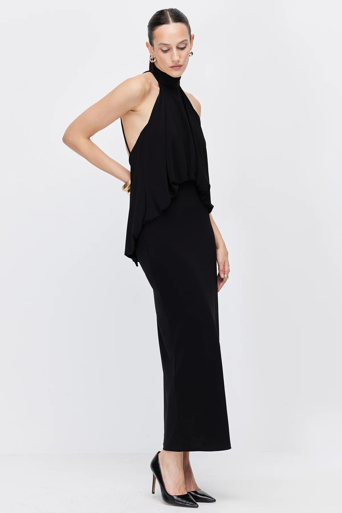 Women's Halter Neck Flowy Maxi Dress