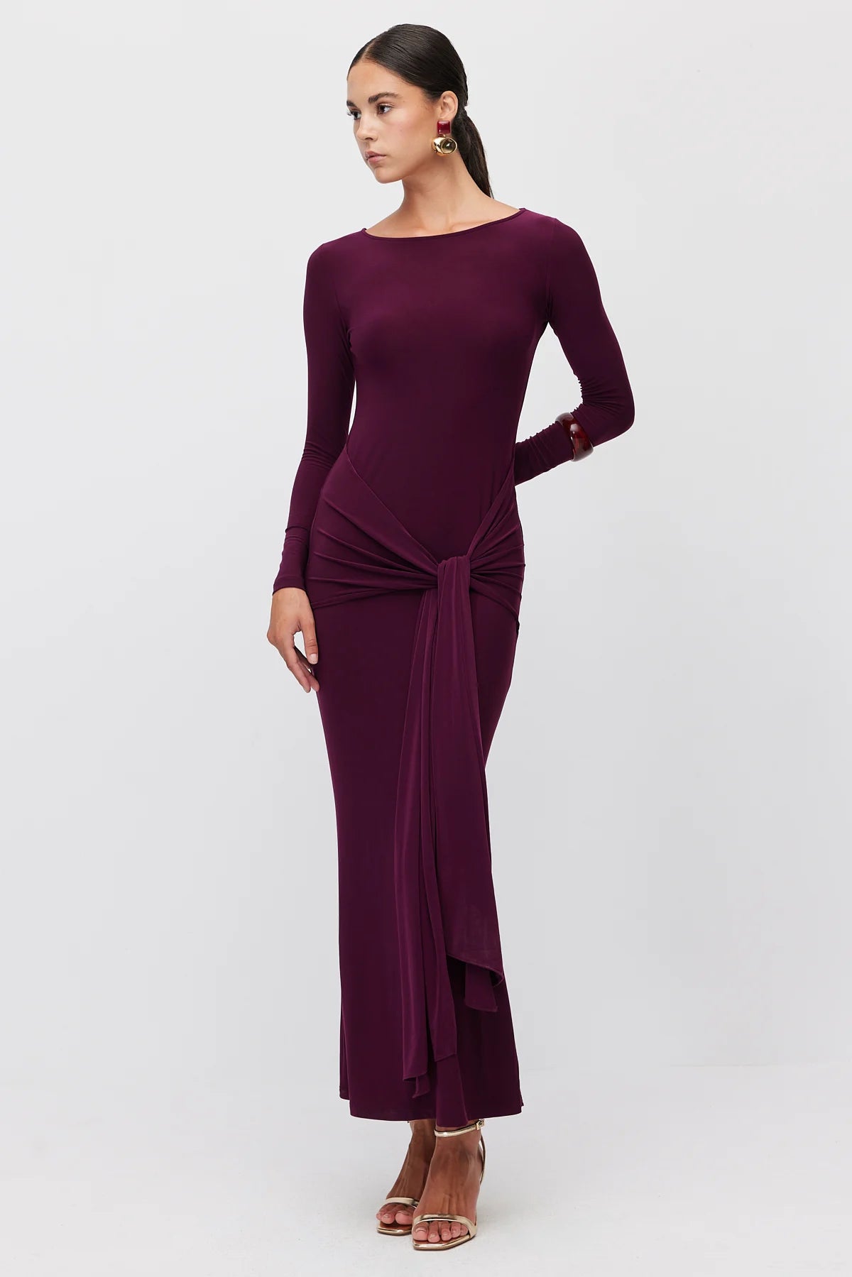 Women's Maxi Dress with Tie Detail at the Waist