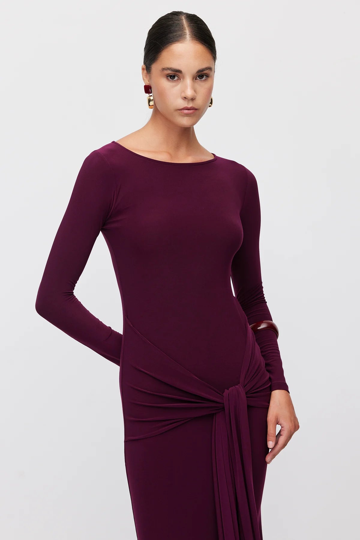 Women's Maxi Dress with Tie Detail at the Waist