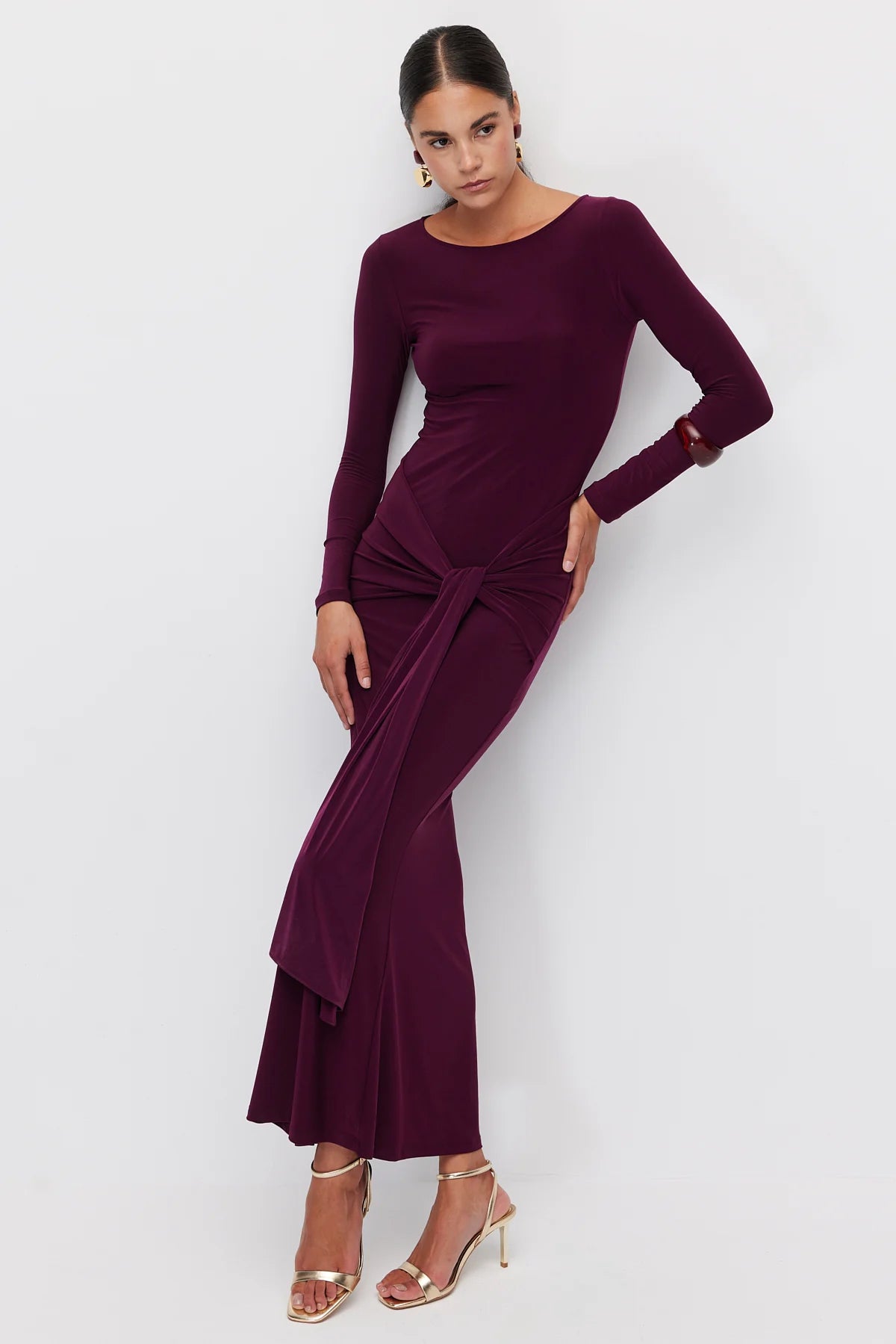 Women's Maxi Dress with Tie Detail at the Waist