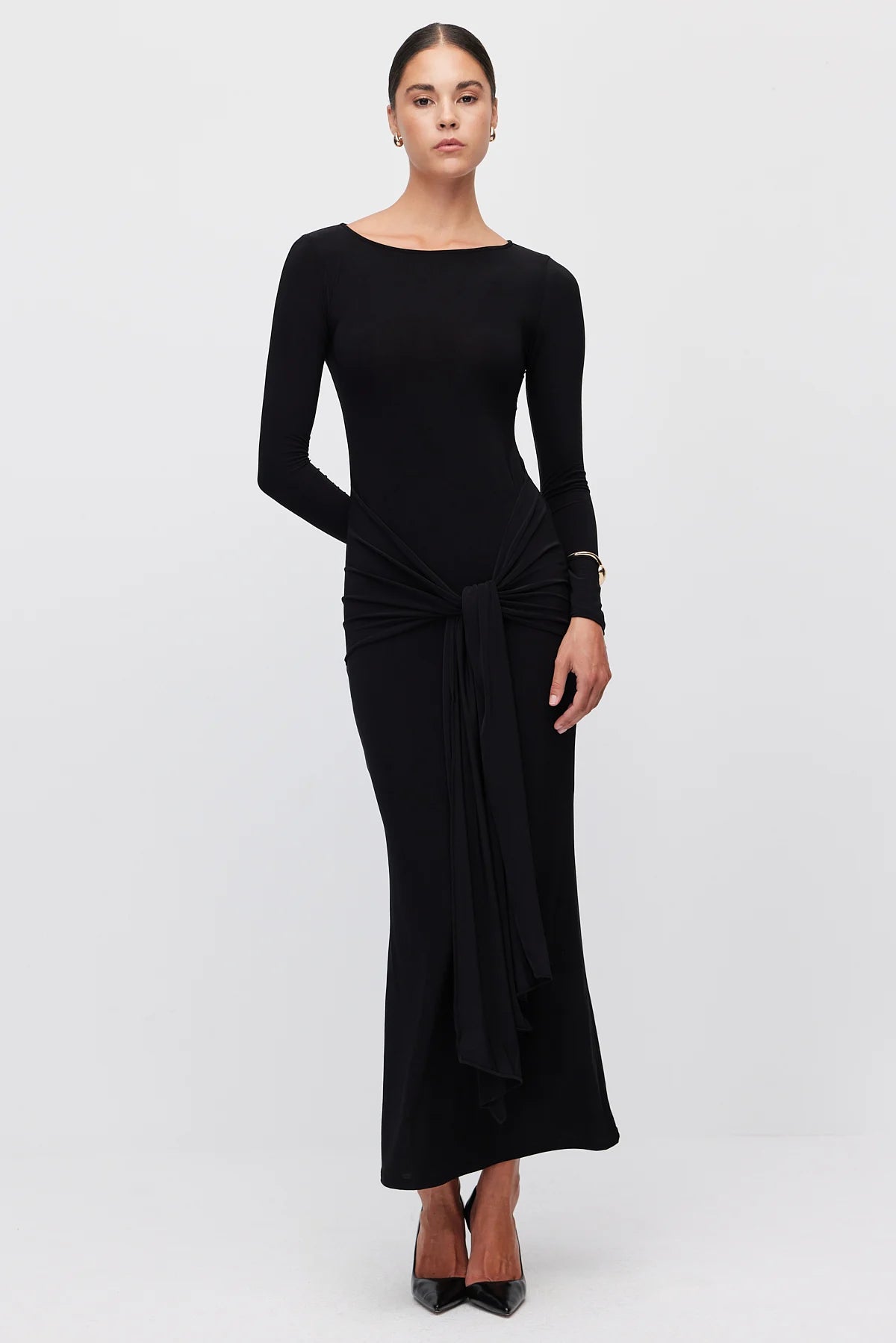 Women's Maxi Dress with Tie Detail at the Waist