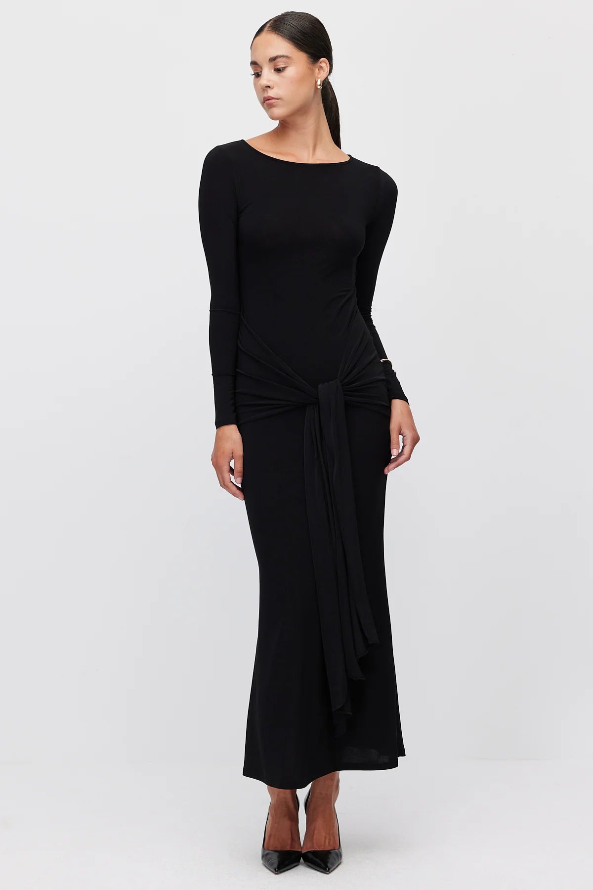 Women's Maxi Dress with Tie Detail at the Waist