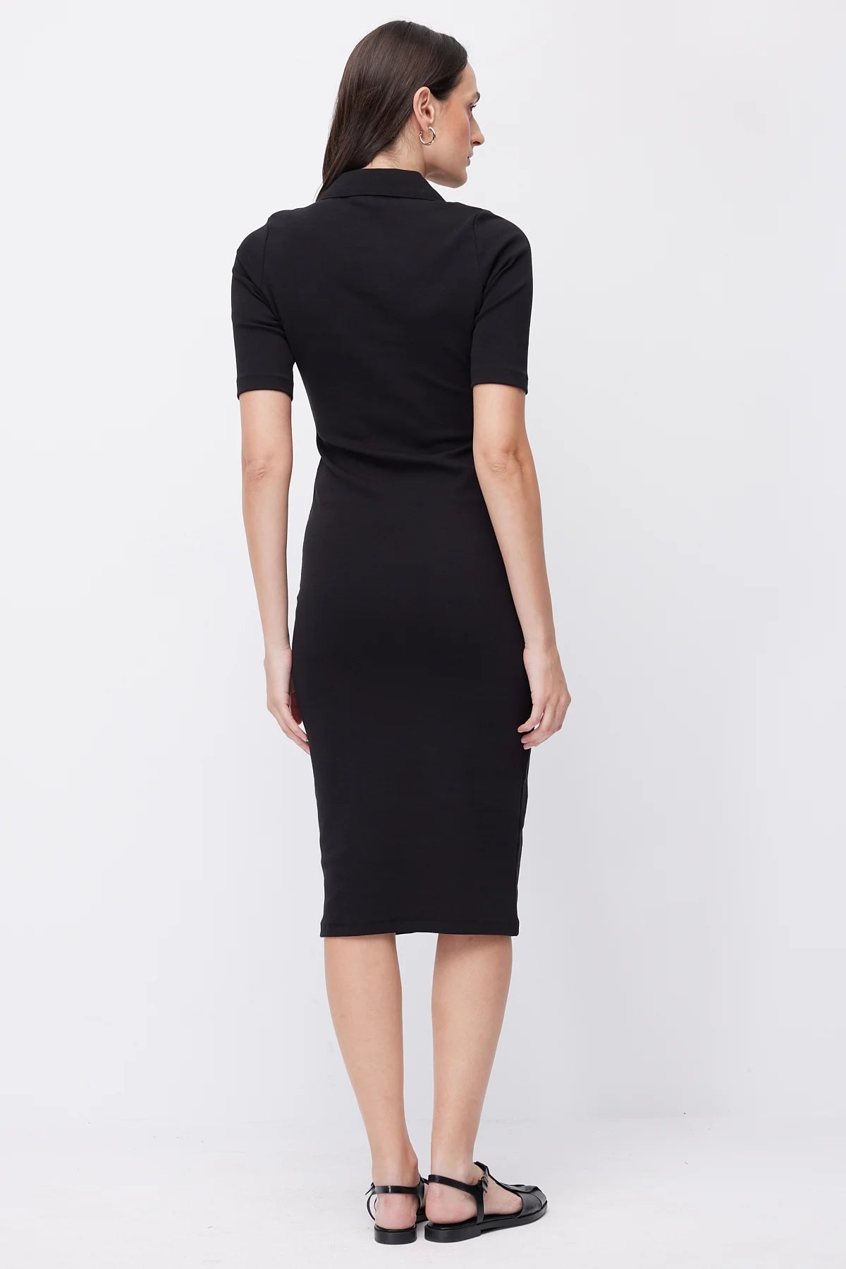 Women's Polo Collar Midi Dress