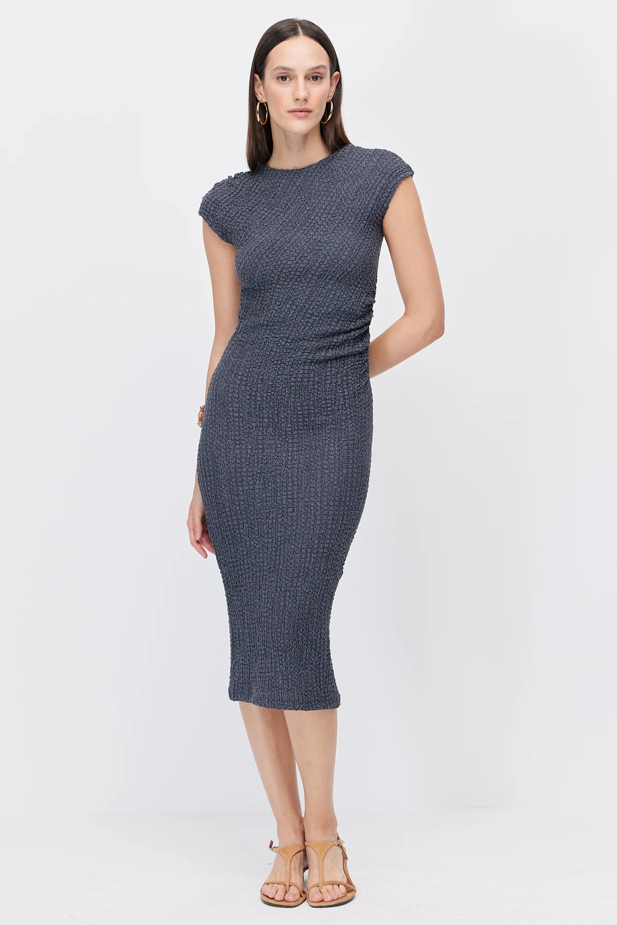 Textured Midi Dress