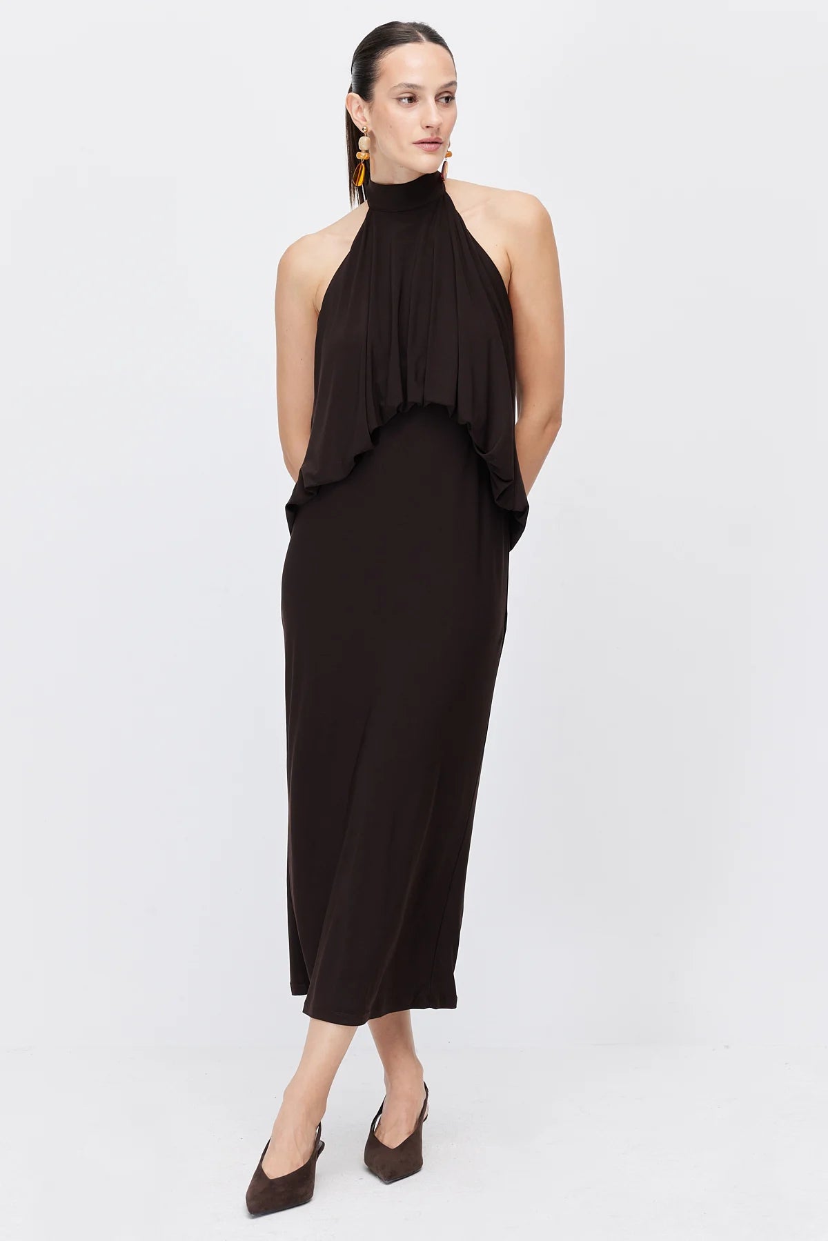 Women's Halter Neck Flowy Maxi Dress