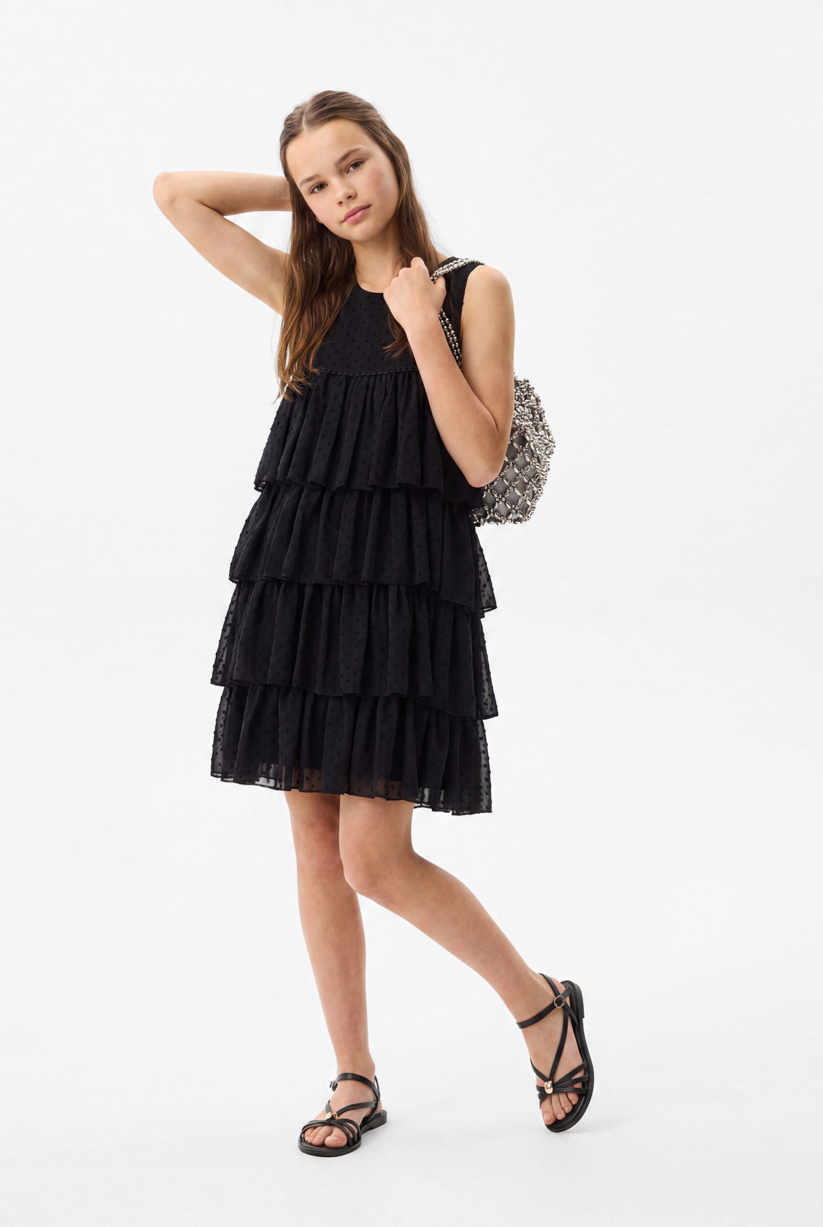 Girl's Multi-Layered Ruffled Dress