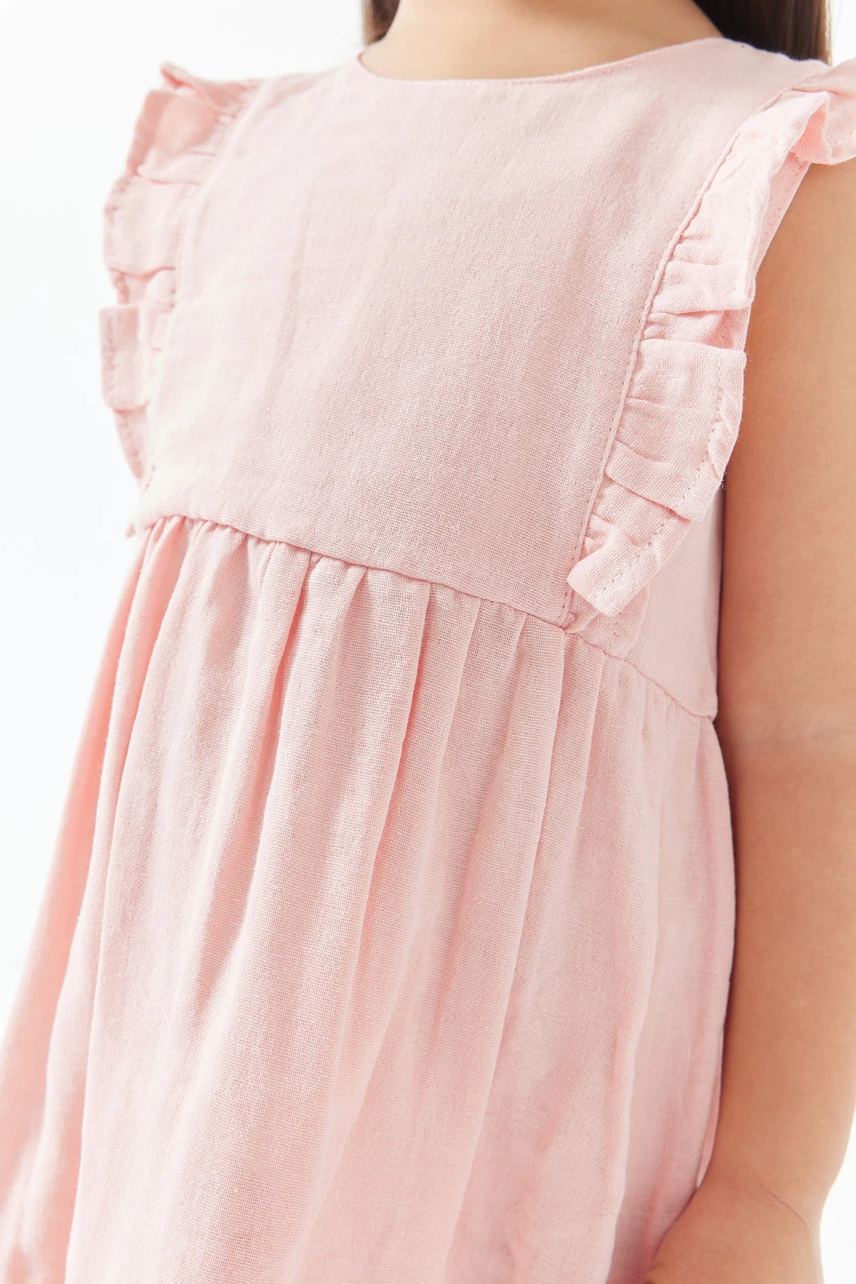 Girl's Sleeveless Dress with Ruffle Details