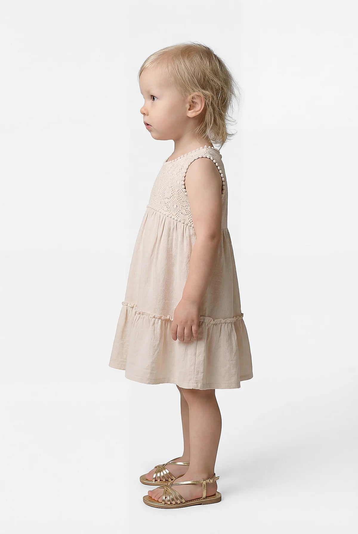 Girl's Crew Neck Sleeveless Dress