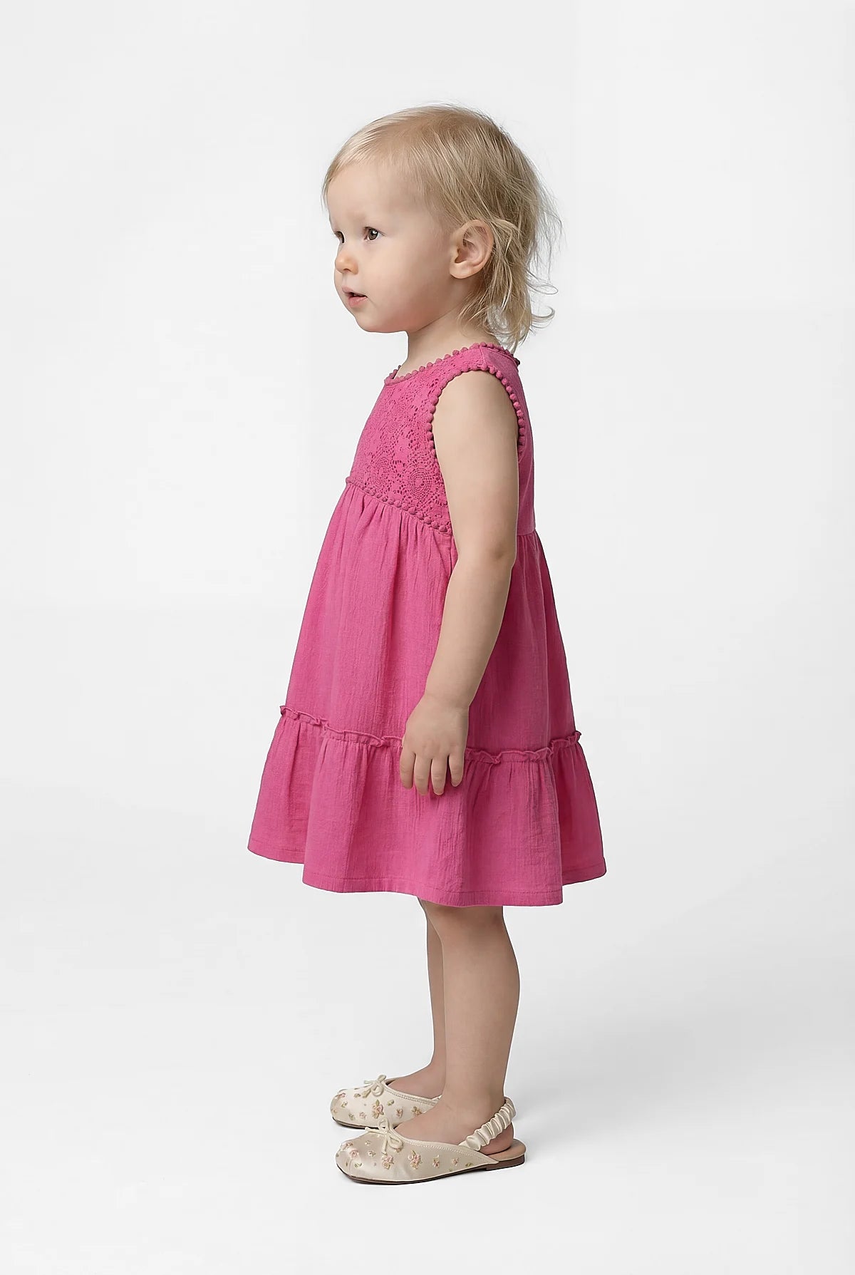 Girl's Crew Neck Sleeveless Dress