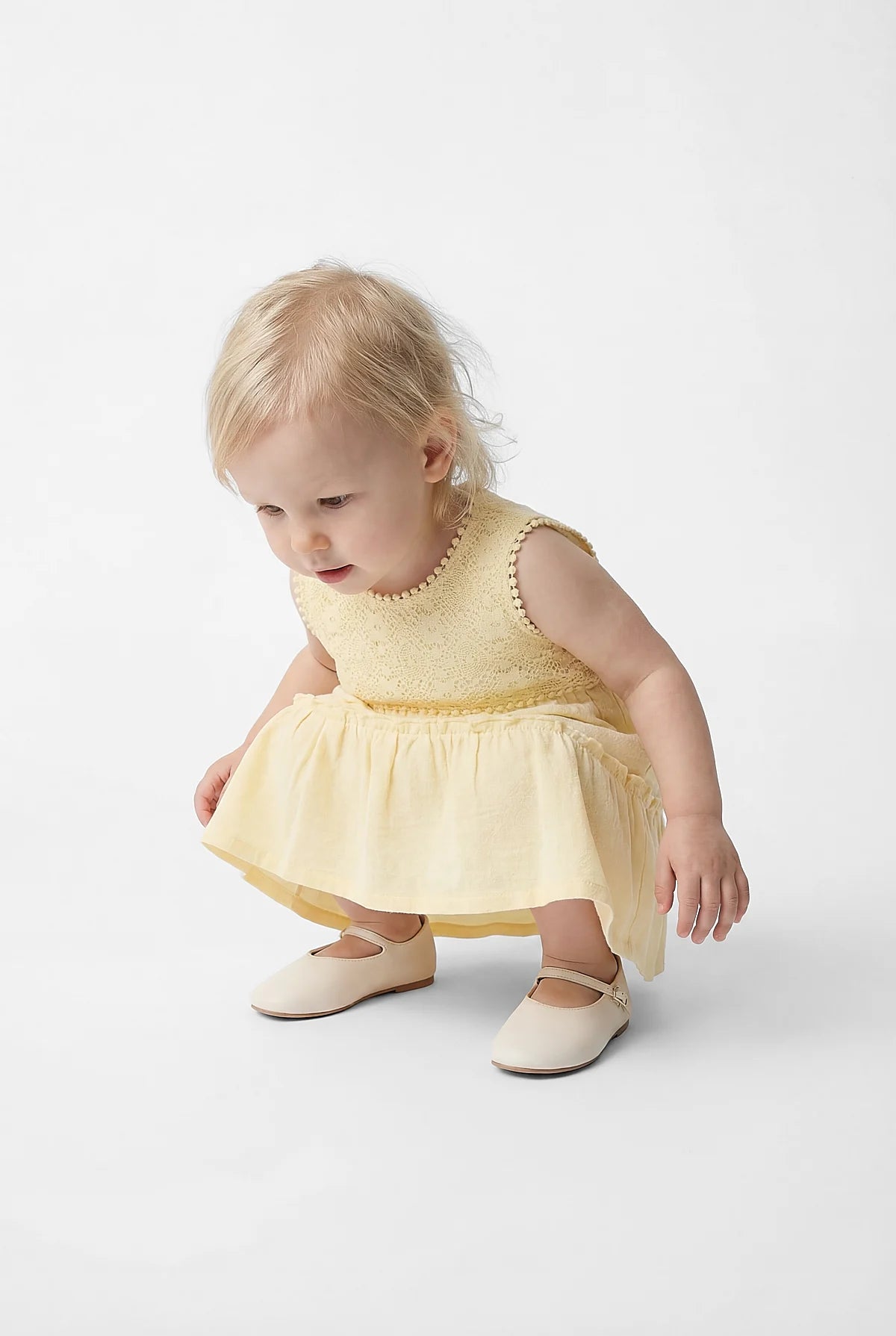 Girl's Crew Neck Sleeveless Dress