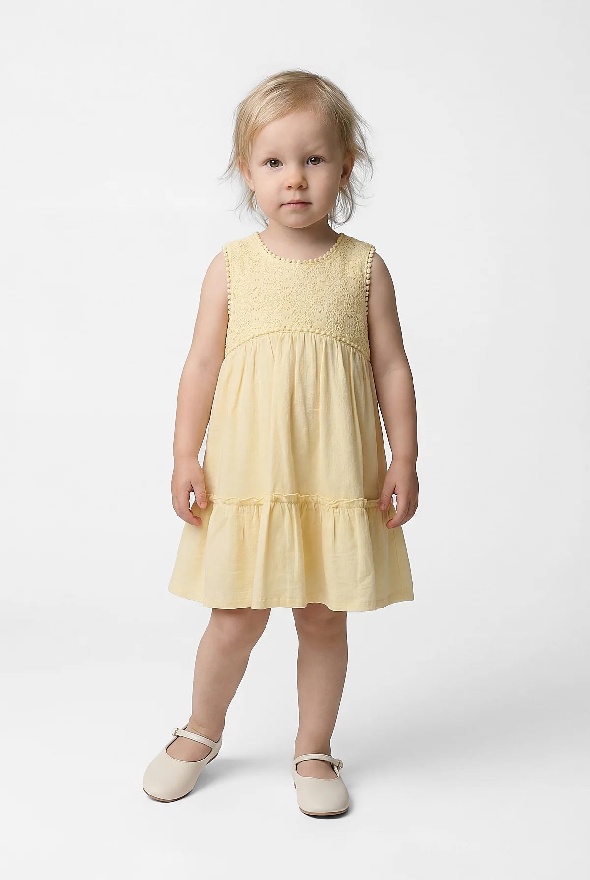 Girl's Crew Neck Sleeveless Dress