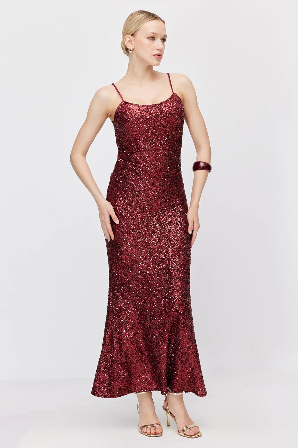 Women's Thin Strap Sequin Dress