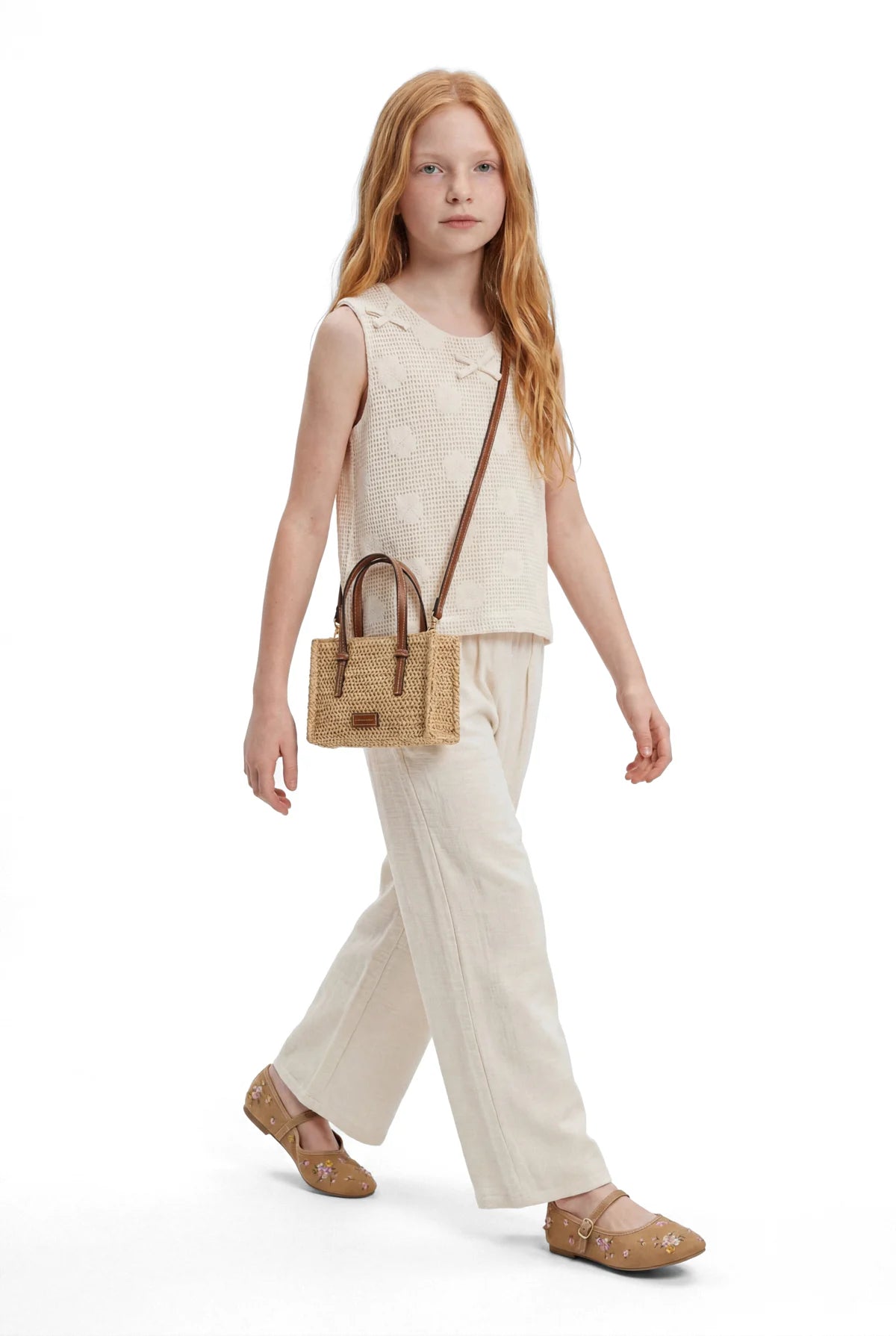 Girls’ Sleeveless 2-Piece Set with Elastic Waistband