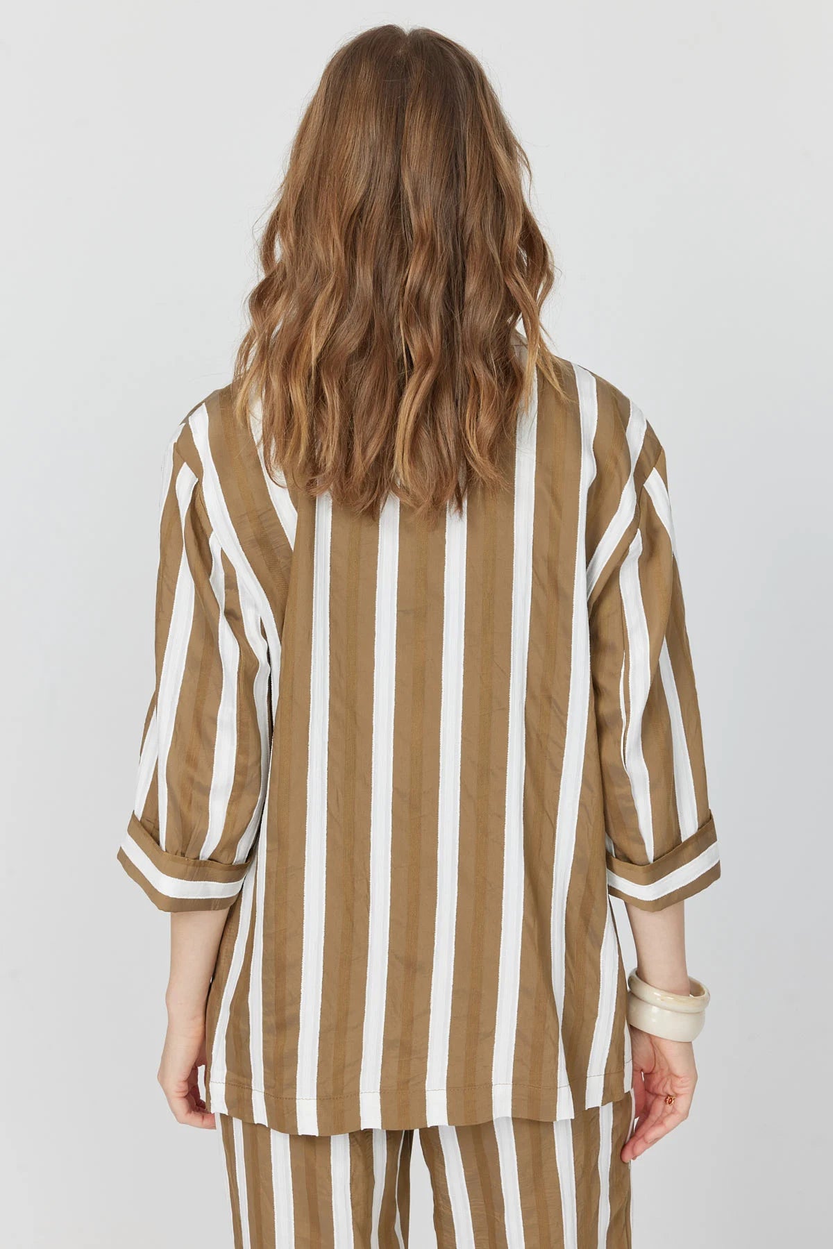 Women's Capri Sleeve Striped Jacket