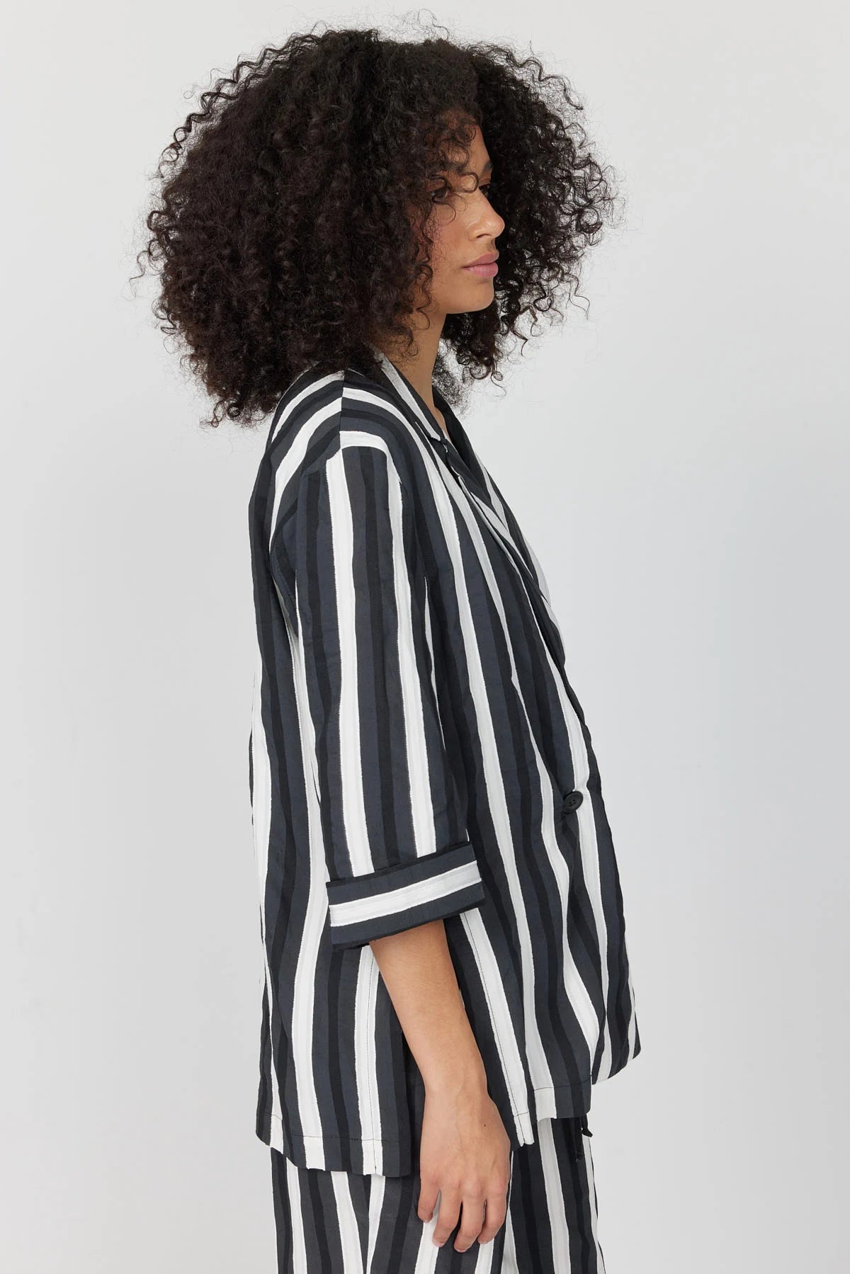 Women's Capri Sleeve Striped Jacket