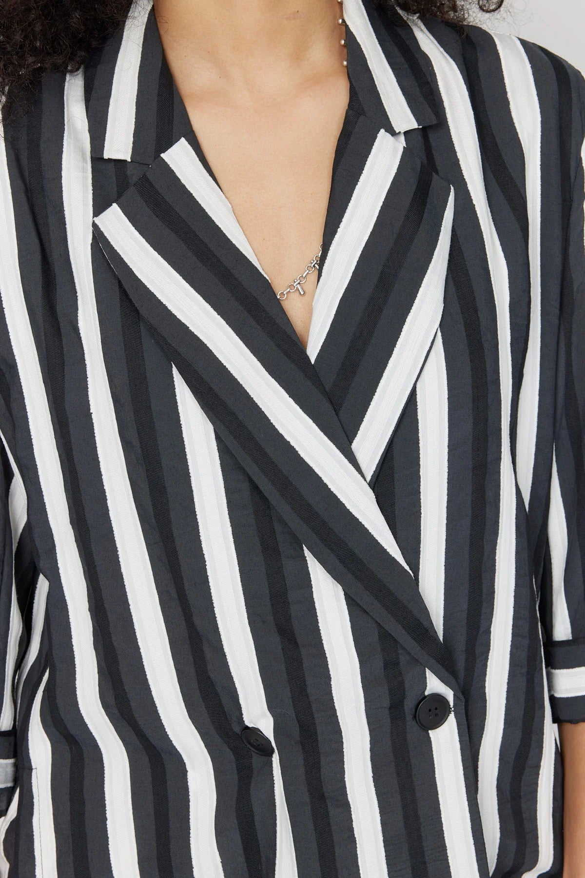 Women's Capri Sleeve Striped Jacket