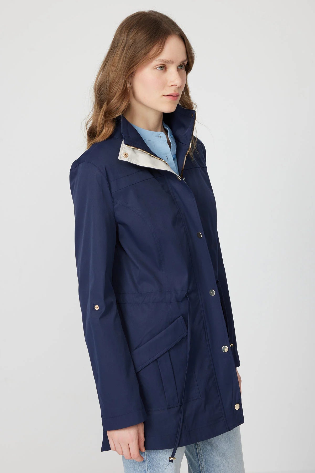 Women's Trench Coat with Belt Detail