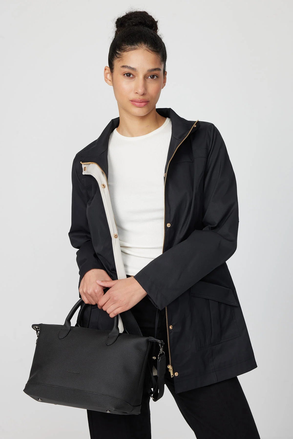 Women's Trench Coat with Belt Detail