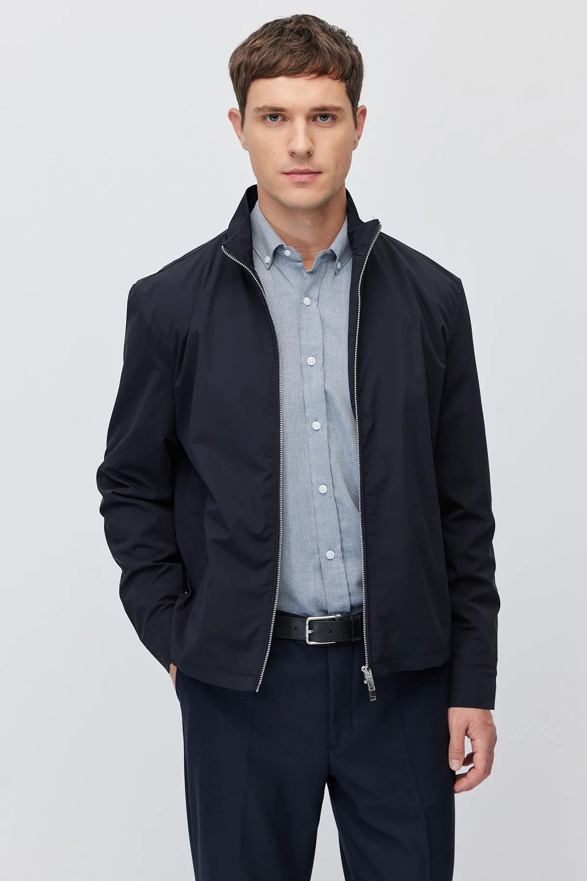 Men's Stand-Up Collar Zip-Up Mont
