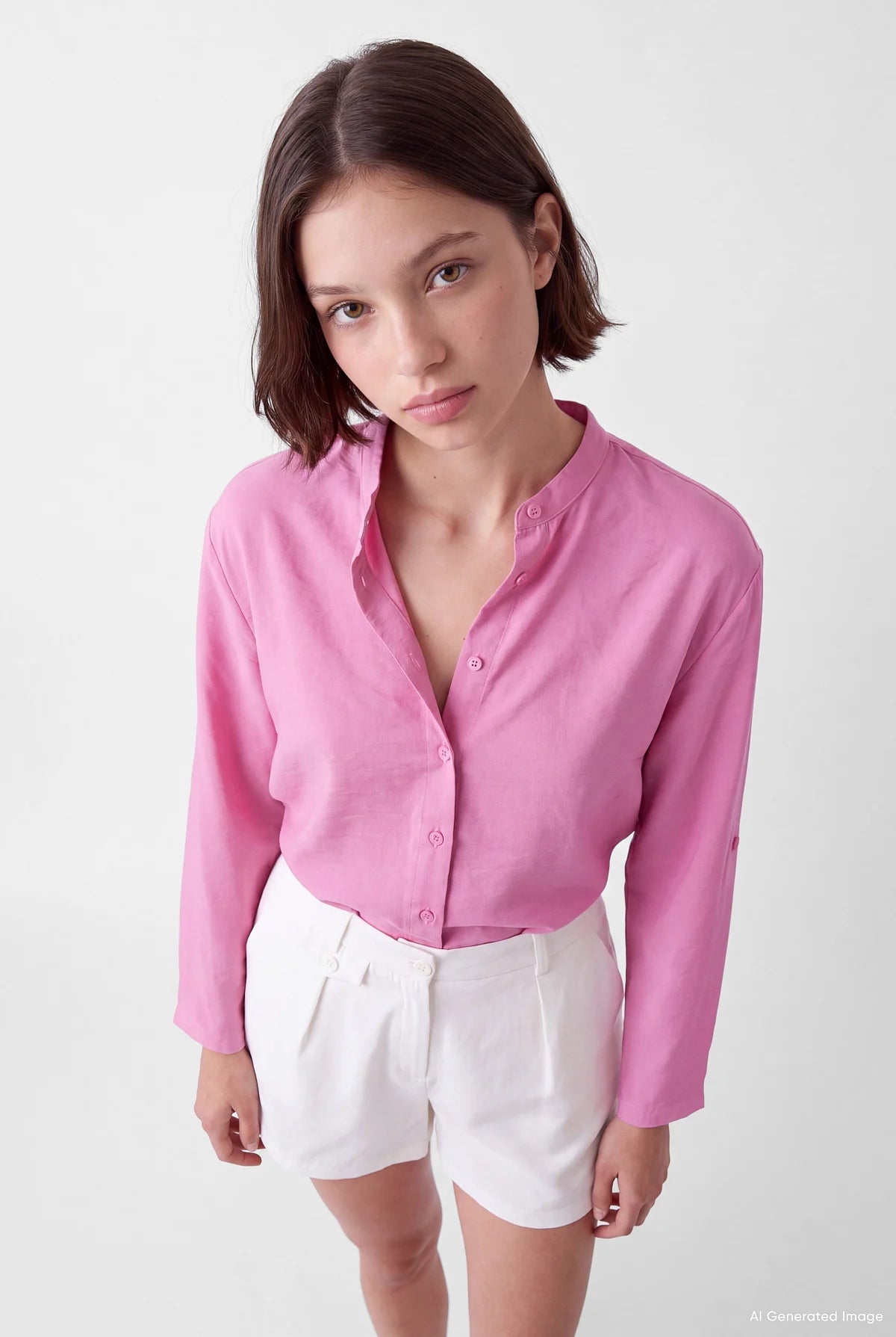 Women's Mandarin Collar Shirt