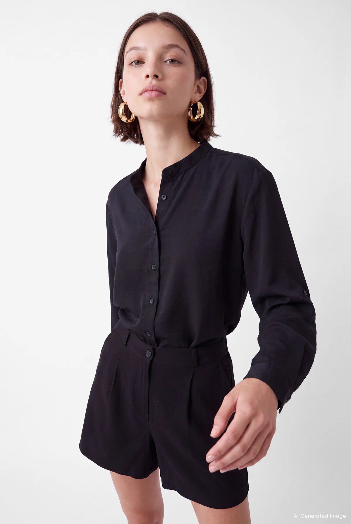 Women's Mandarin Collar Shirt