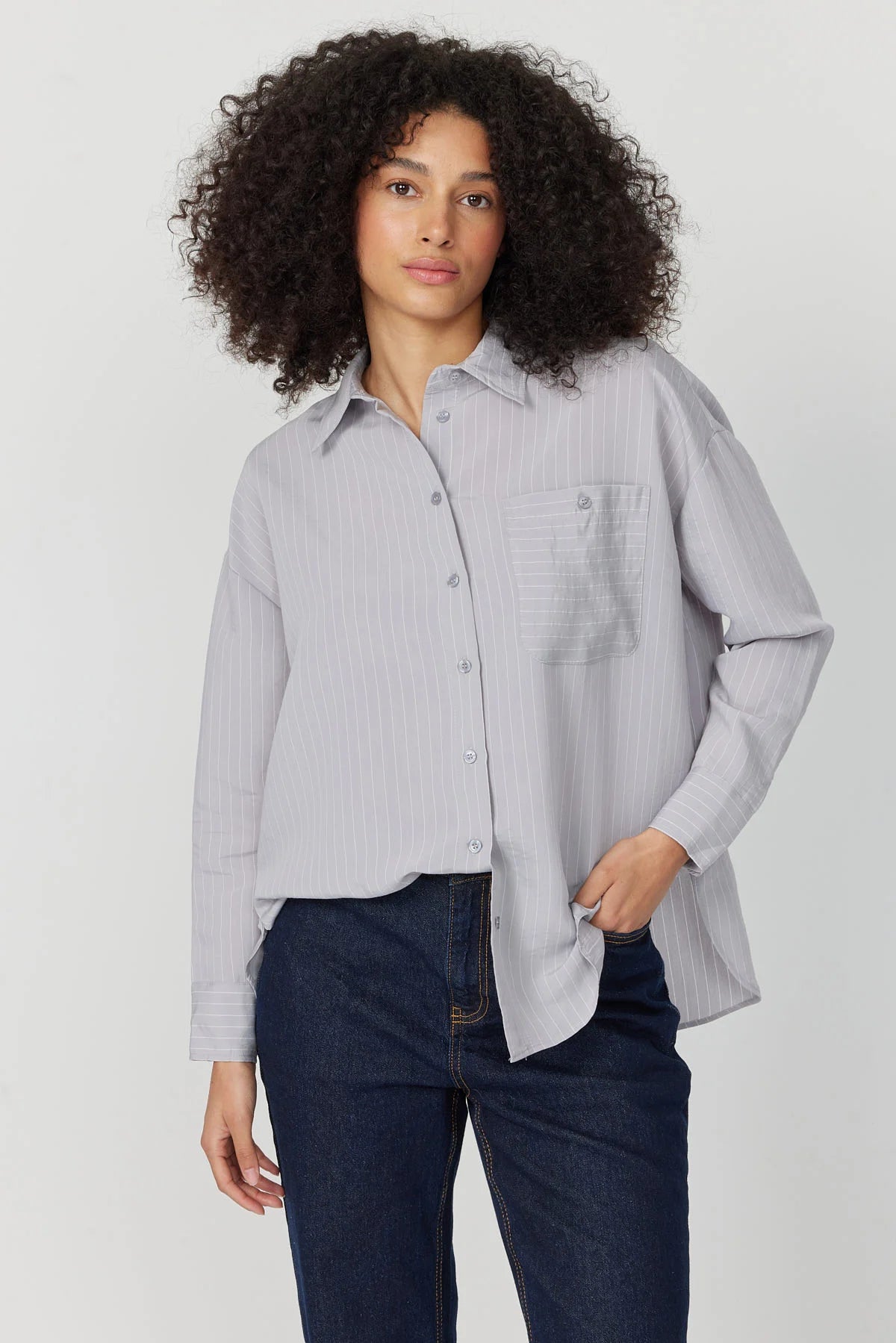Women's Oversize Striped Shirt