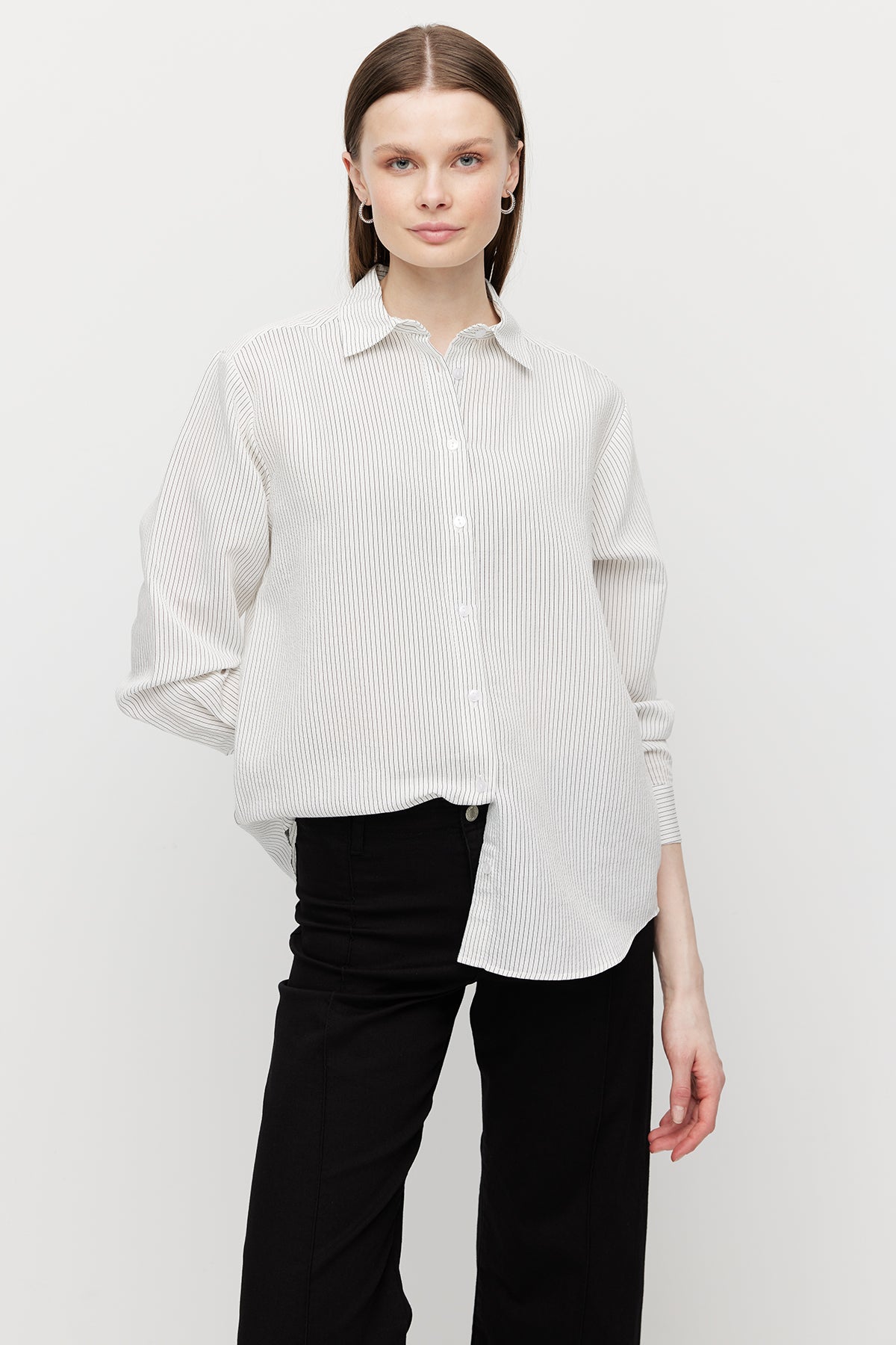 Women’s Thin Striped Loose Fit Shirt
