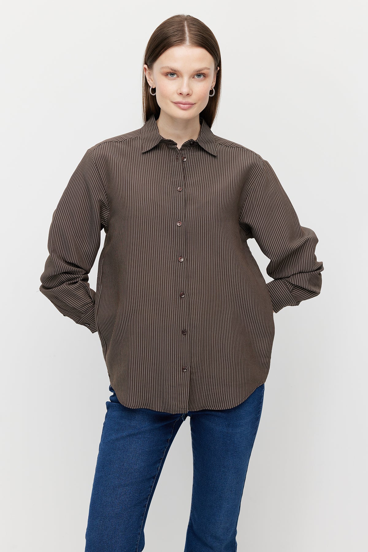 Women’s Thin Striped Loose Fit Shirt