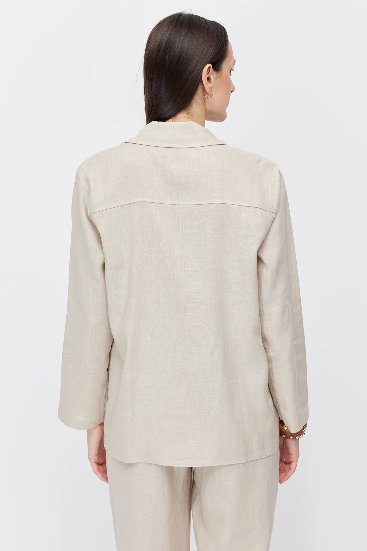 Women's Four-Pocket Linen Blend Shirt