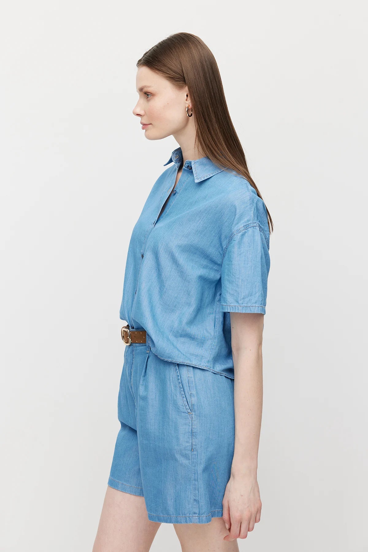 Kadın Oversize Denim Gömlek