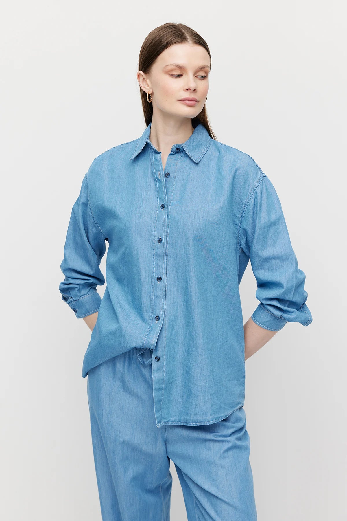 Women's Denim Shirt with Belt