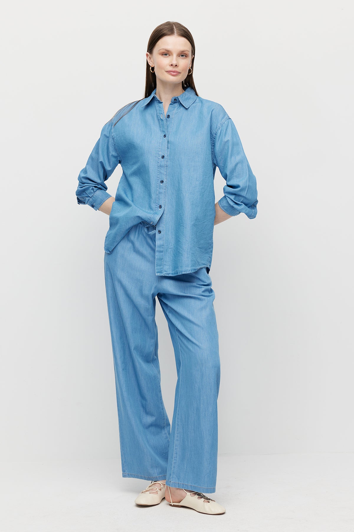 Women's Denim Shirt with Belt