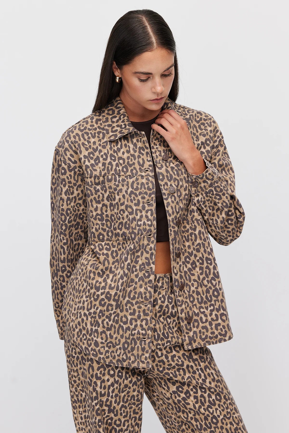 Women's Leopard Print Oversize Shirt