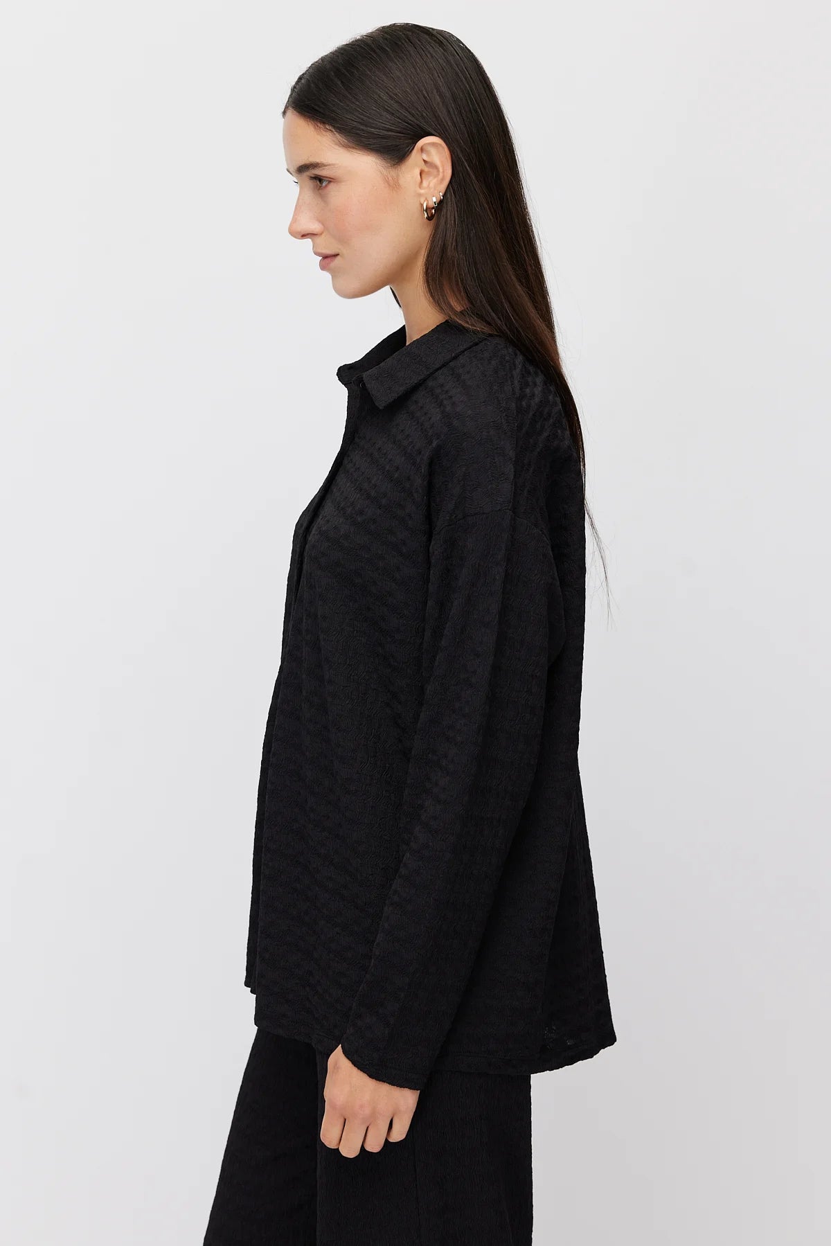 Women's Textured Knit Oversize Shirt