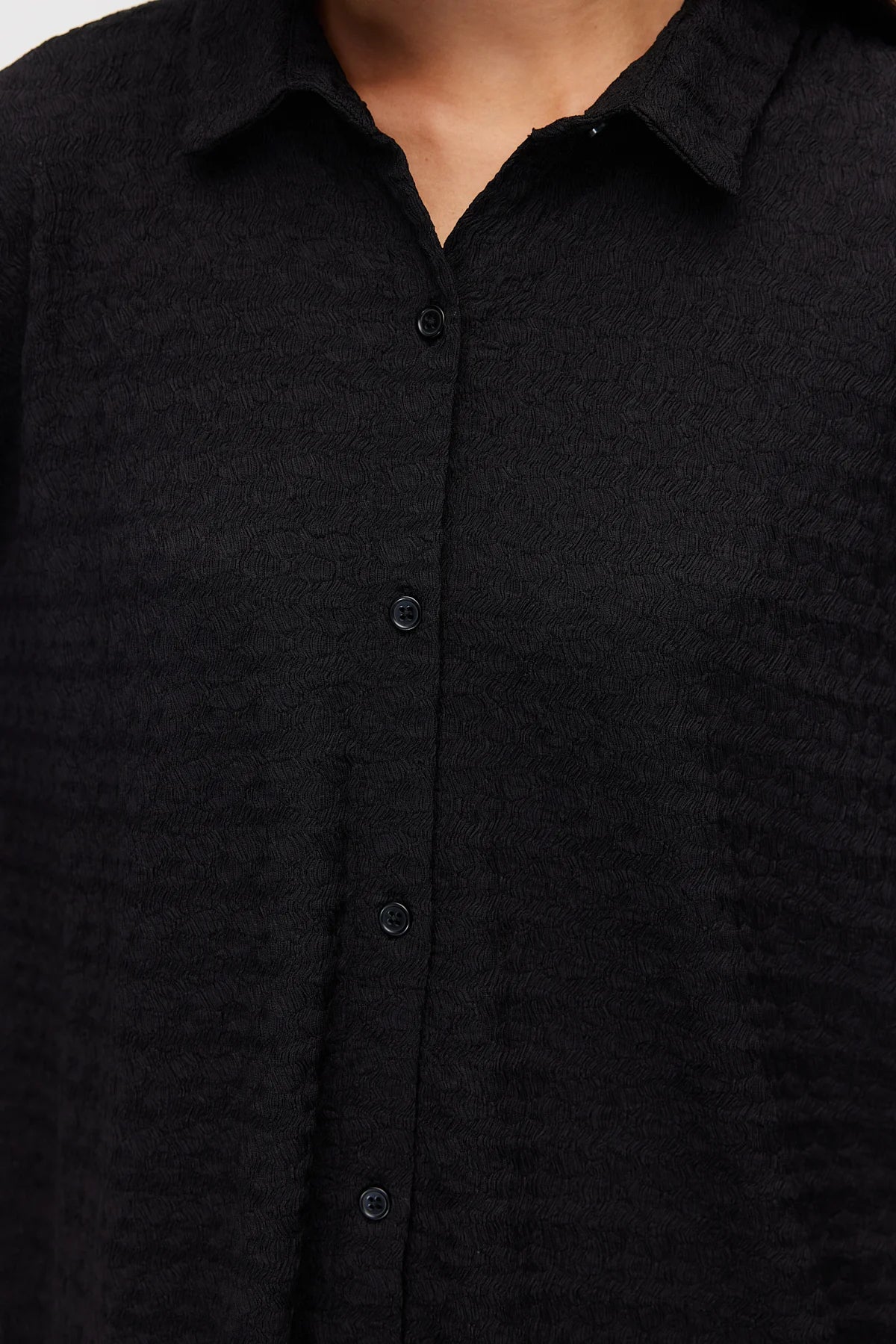 Women's Textured Knit Oversize Shirt
