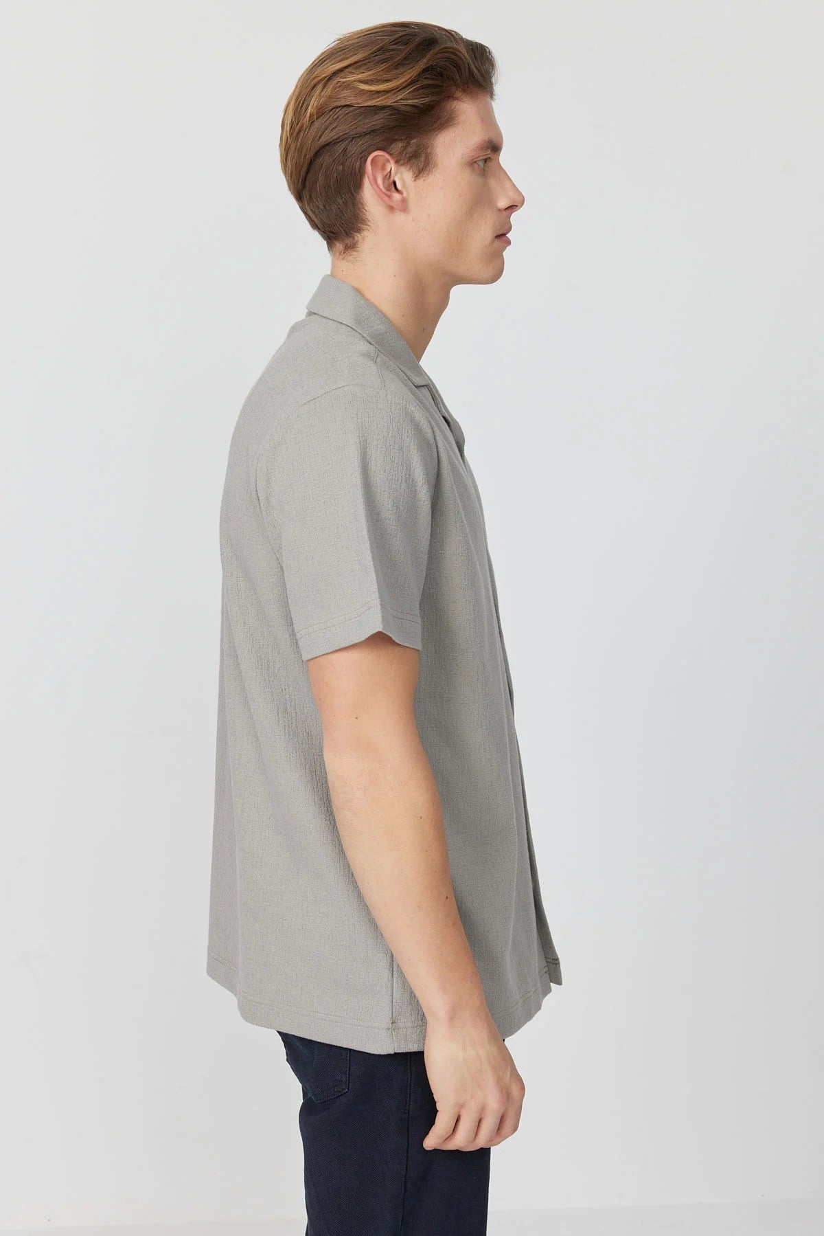 Men's Cuban Collar Short-Sleeve Shirt