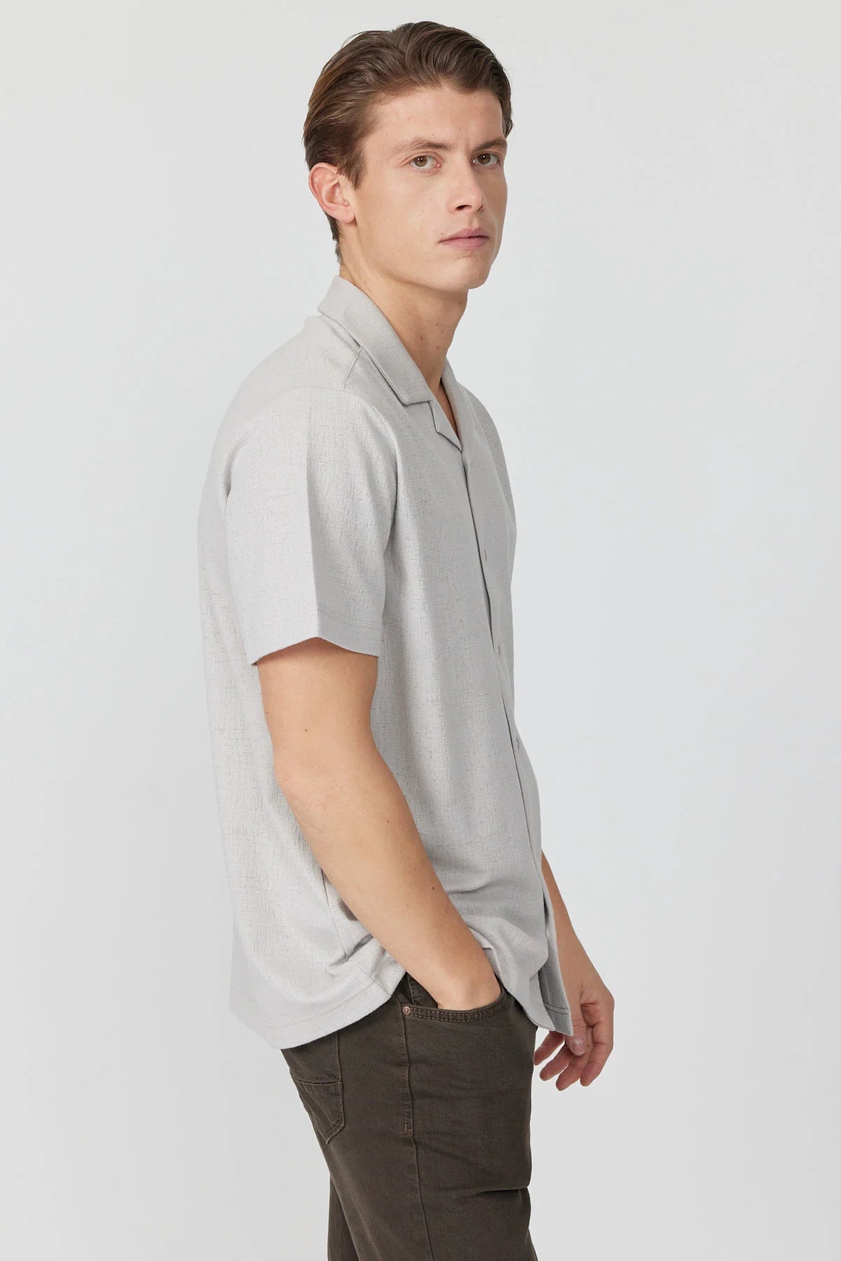 Men's Cuban Collar Short-Sleeve Shirt