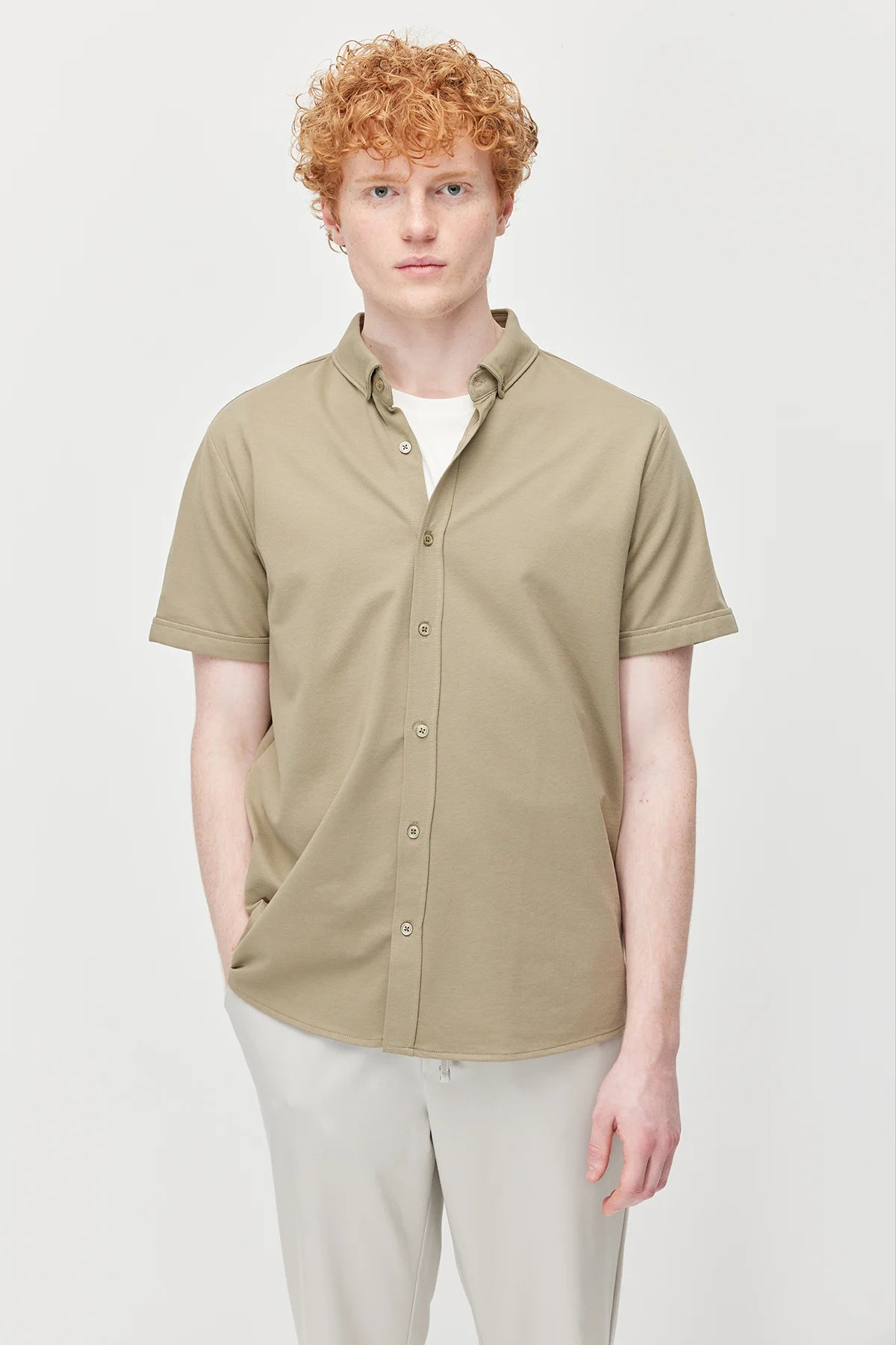 Men's Soft Textured Short-Sleeve Shirt