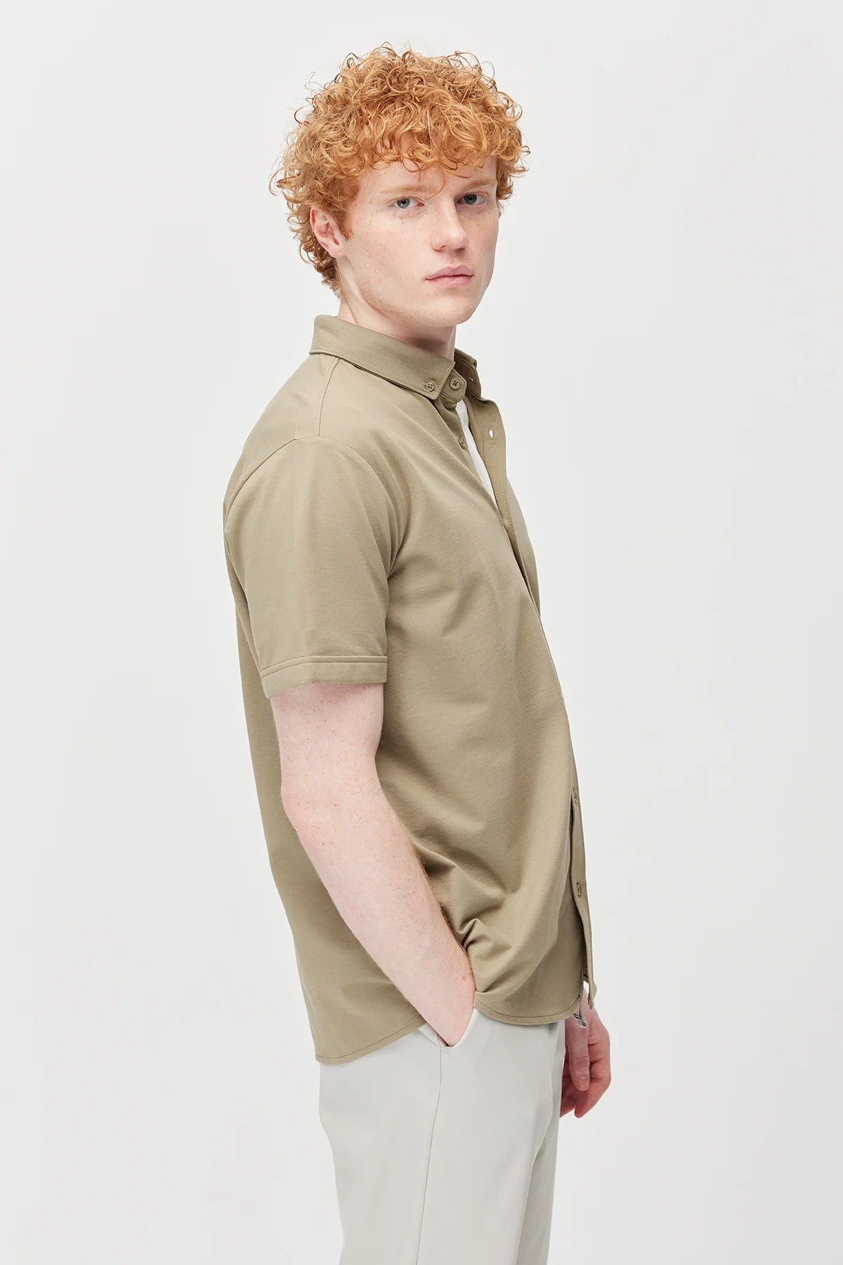 Men's Soft Textured Short-Sleeve Shirt