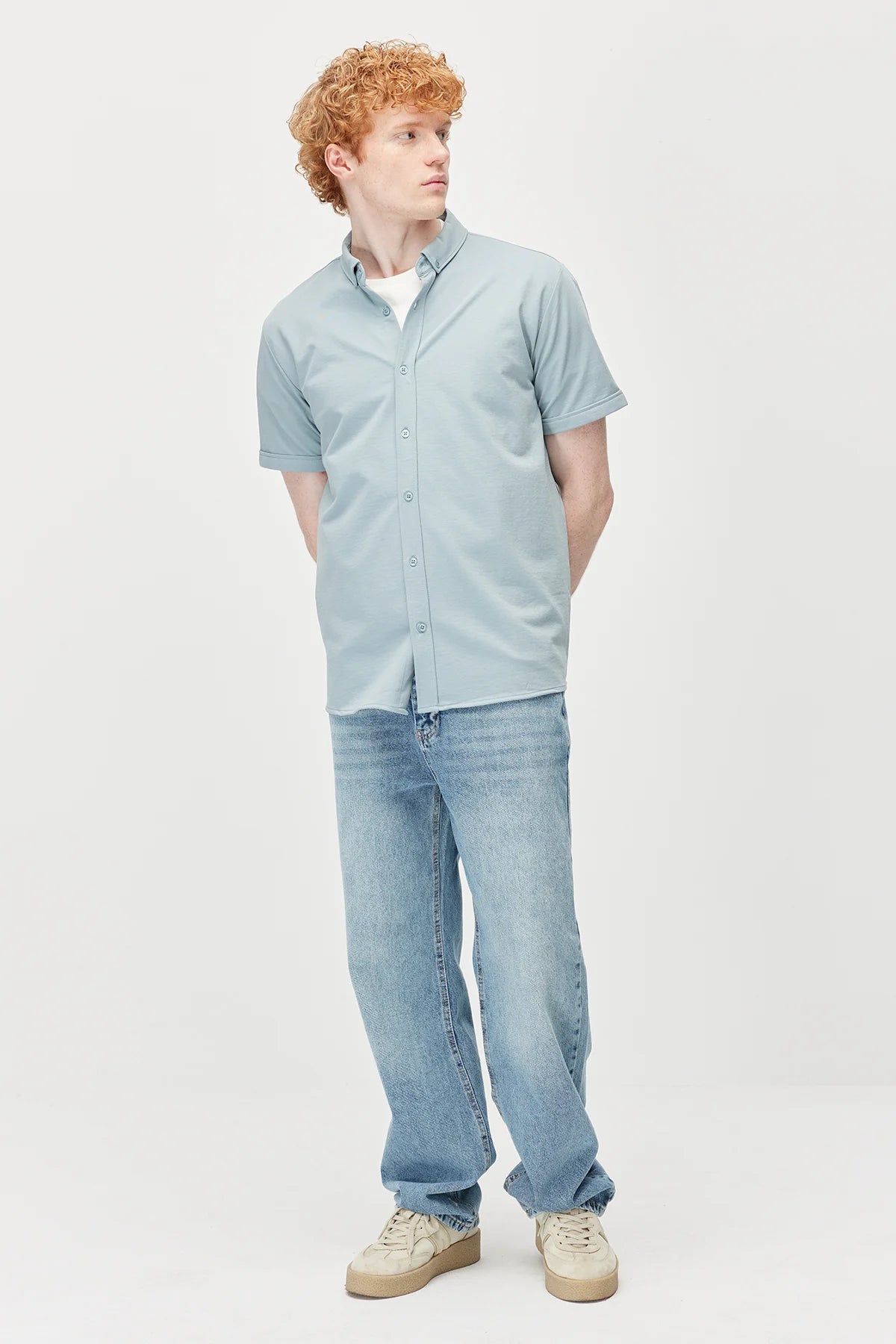 Men's Soft Textured Short-Sleeve Shirt