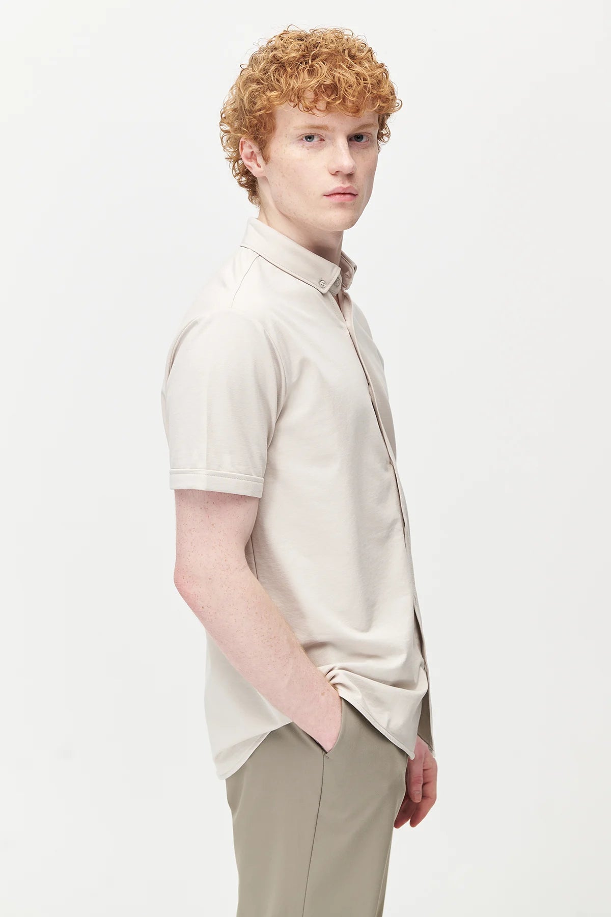 Men's Soft Textured Short-Sleeve Shirt