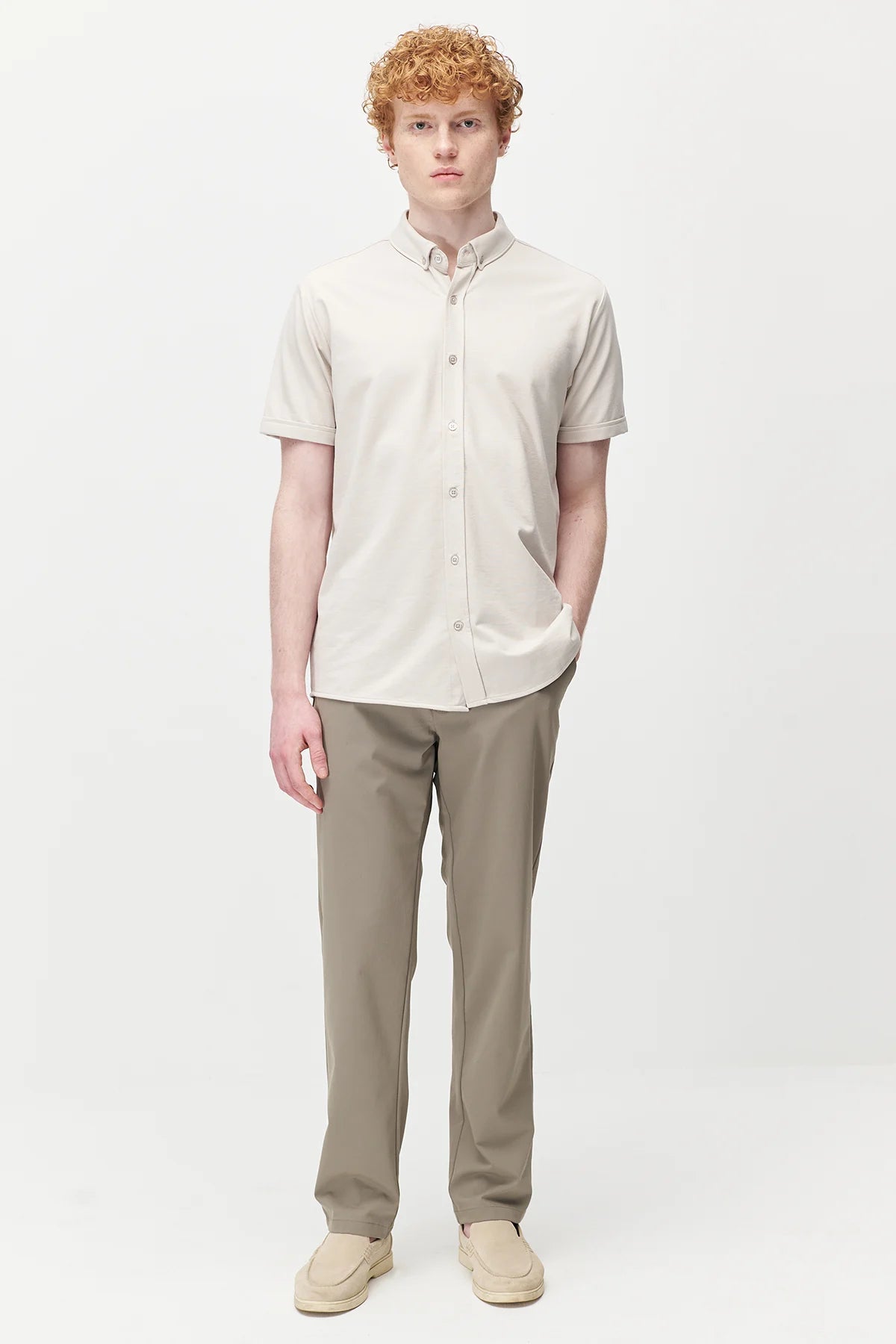 Men's Soft Textured Short-Sleeve Shirt