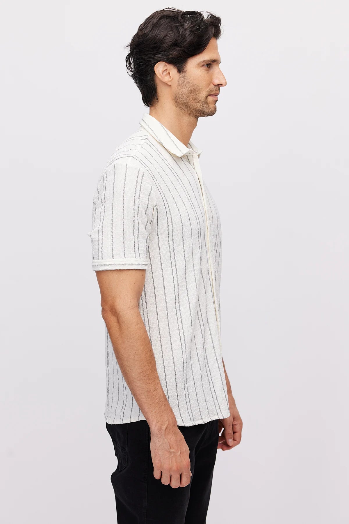 Men's Textured Striped Shirt