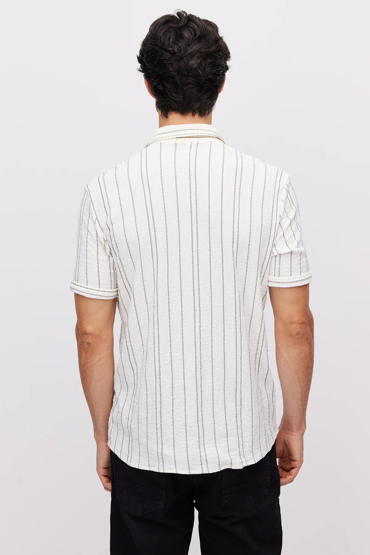 Men's Textured Striped Shirt